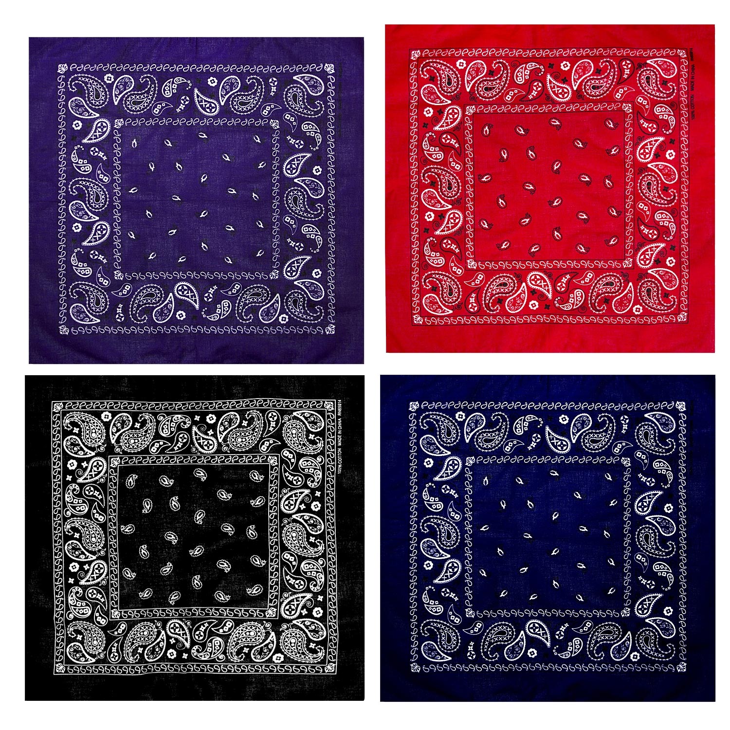 12 Pack Classic Cotton bandana