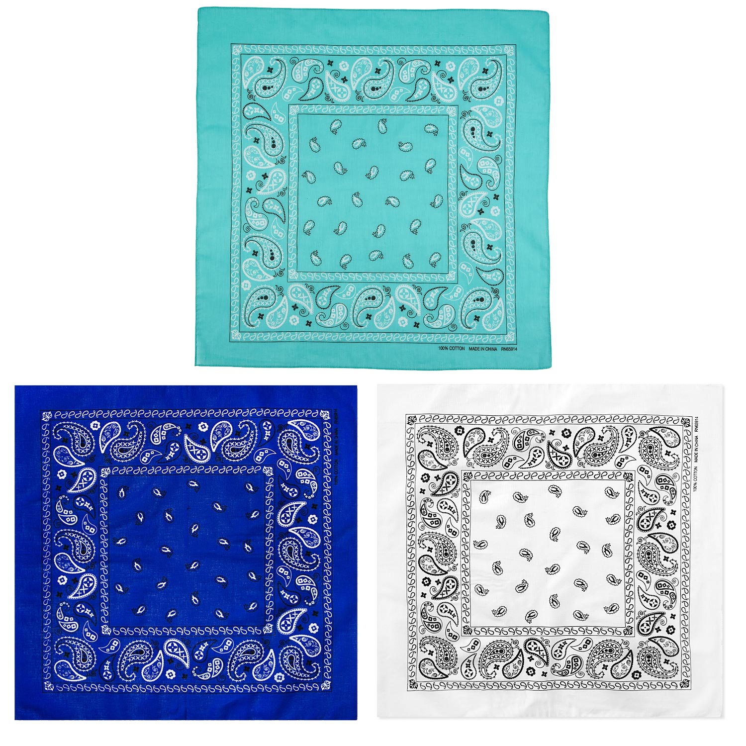 12 Pack Classic Cotton bandana