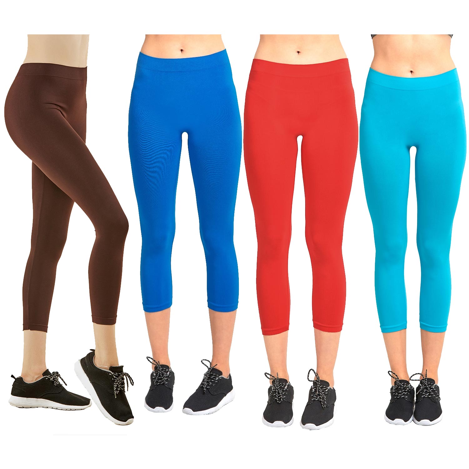 10 Pack Ladies Nylon Capri Leggings