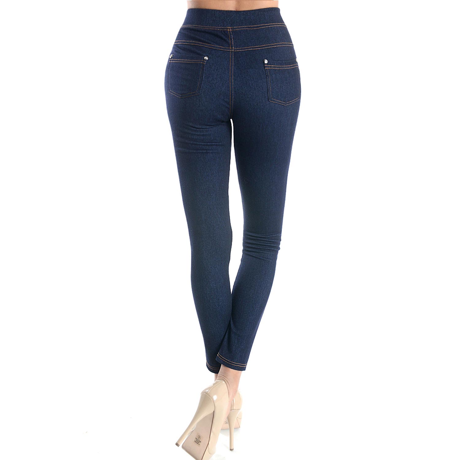 2 Pack Ladies Jeans Leggings W/ Back Pockets