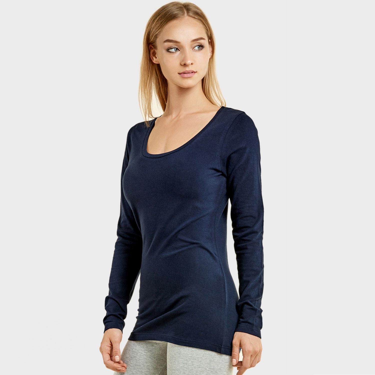 6 Pack Ladies Long Sleeve Round Neck T-Shirt