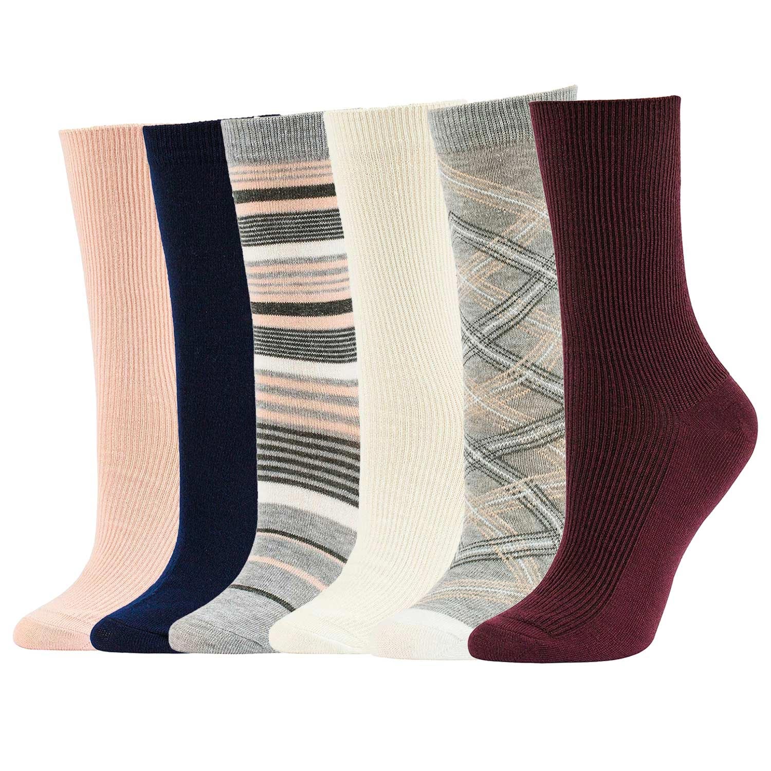 6 Pairs Women's Crew Socks