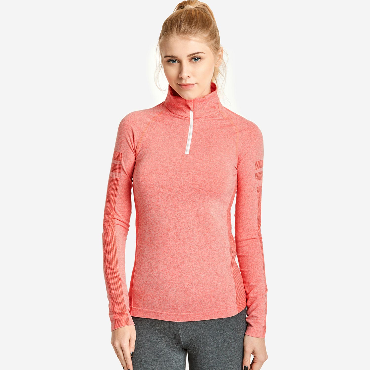 Buy One Get One Free Ladies 1/4 Zip Active Pullover Heather