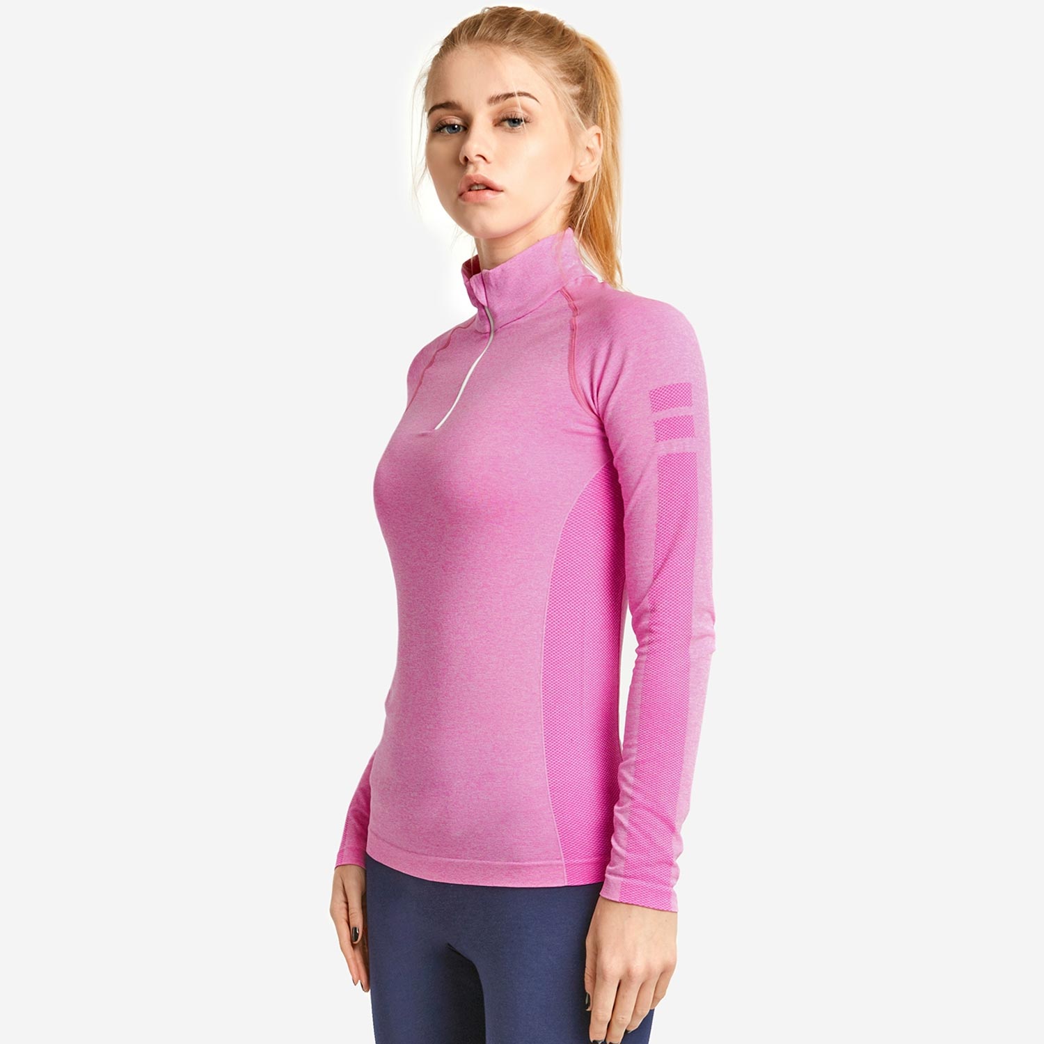 Buy One Get One Free Ladies 1/4 Zip Active Pullover Heather