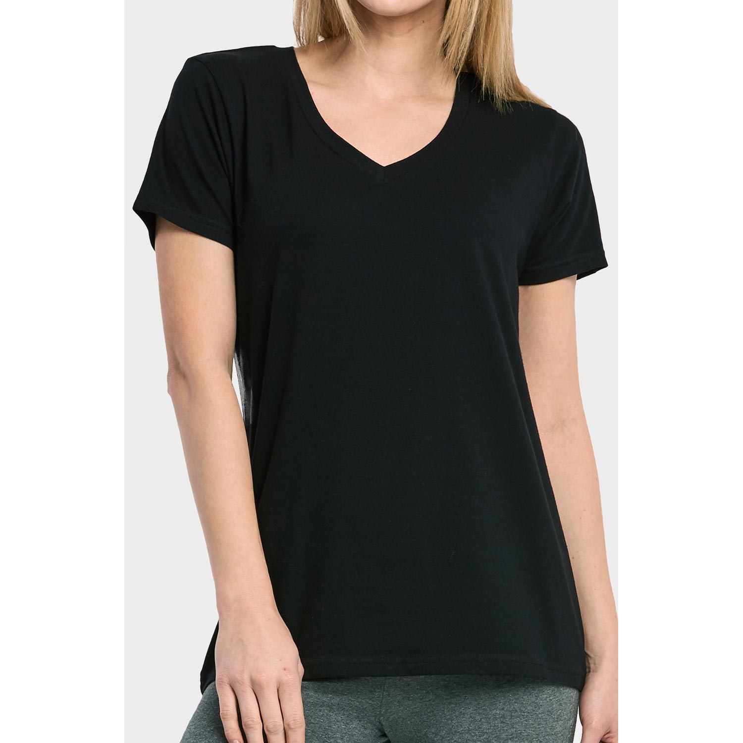 5 Pack Classic Fit V Neck Cotton T-shirt - Ladies