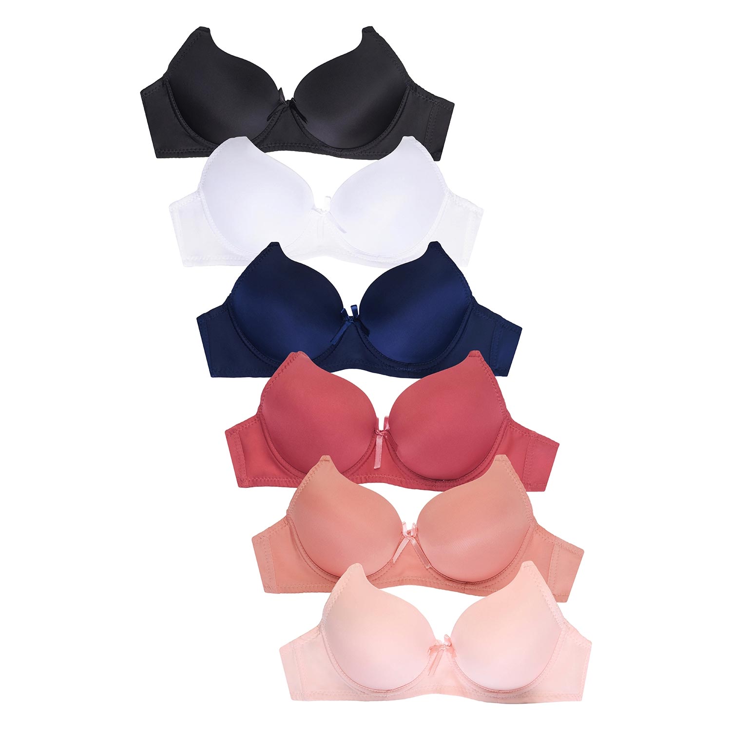 6Pack Ladies Full Cup Plain Bra