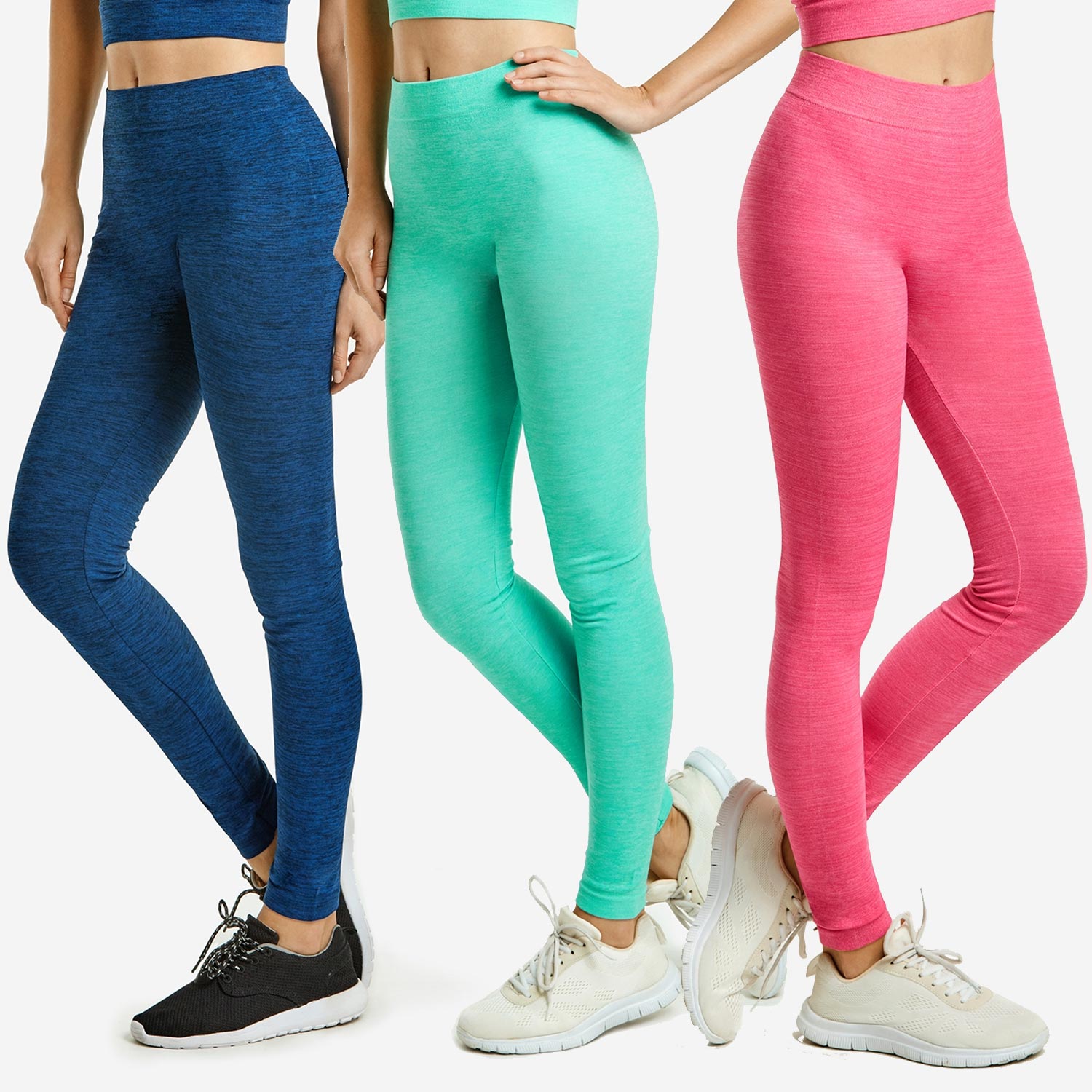 3 Pack Ladies Space Dye Leggings