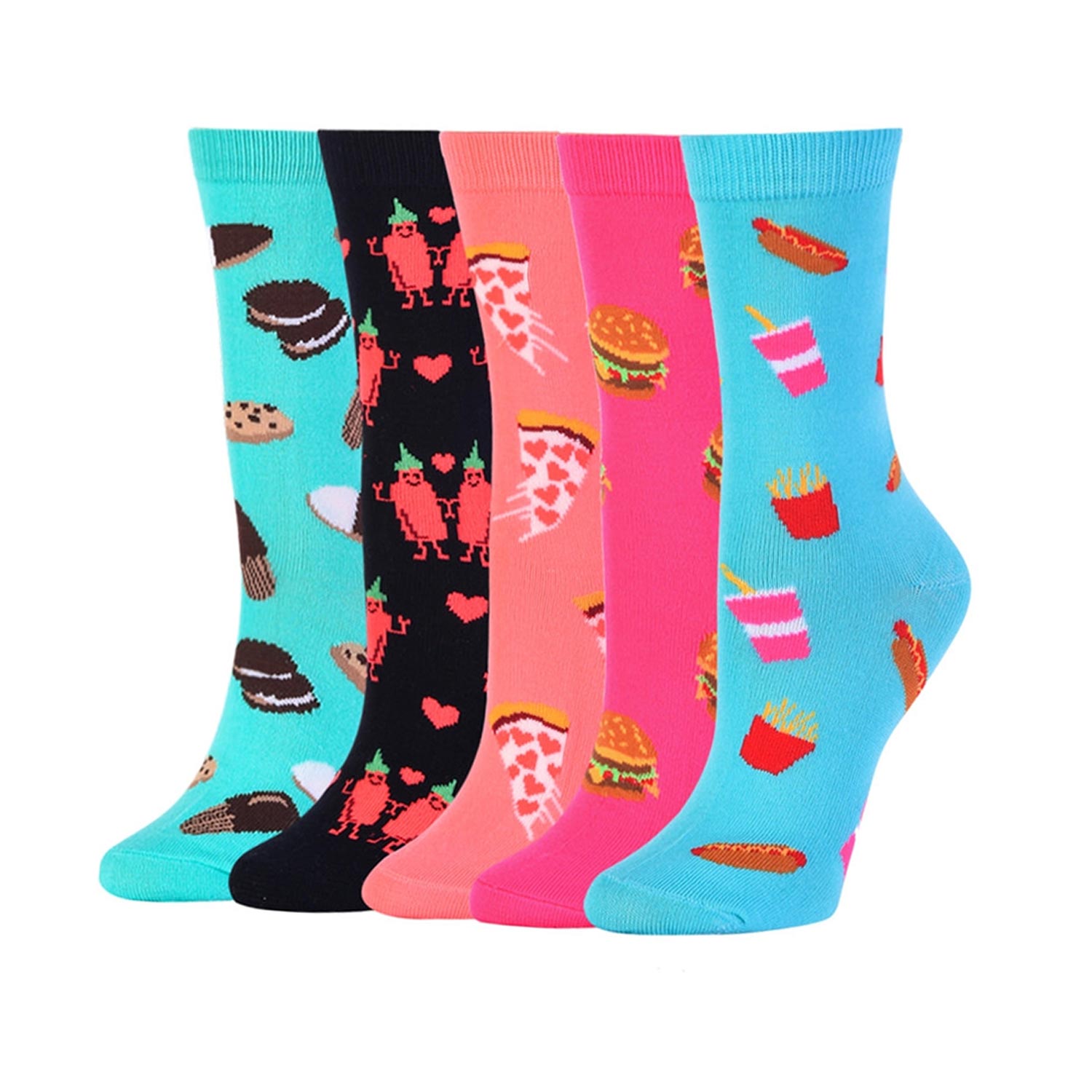 10 Pairs ET TU Women's Novelty Crew Socks