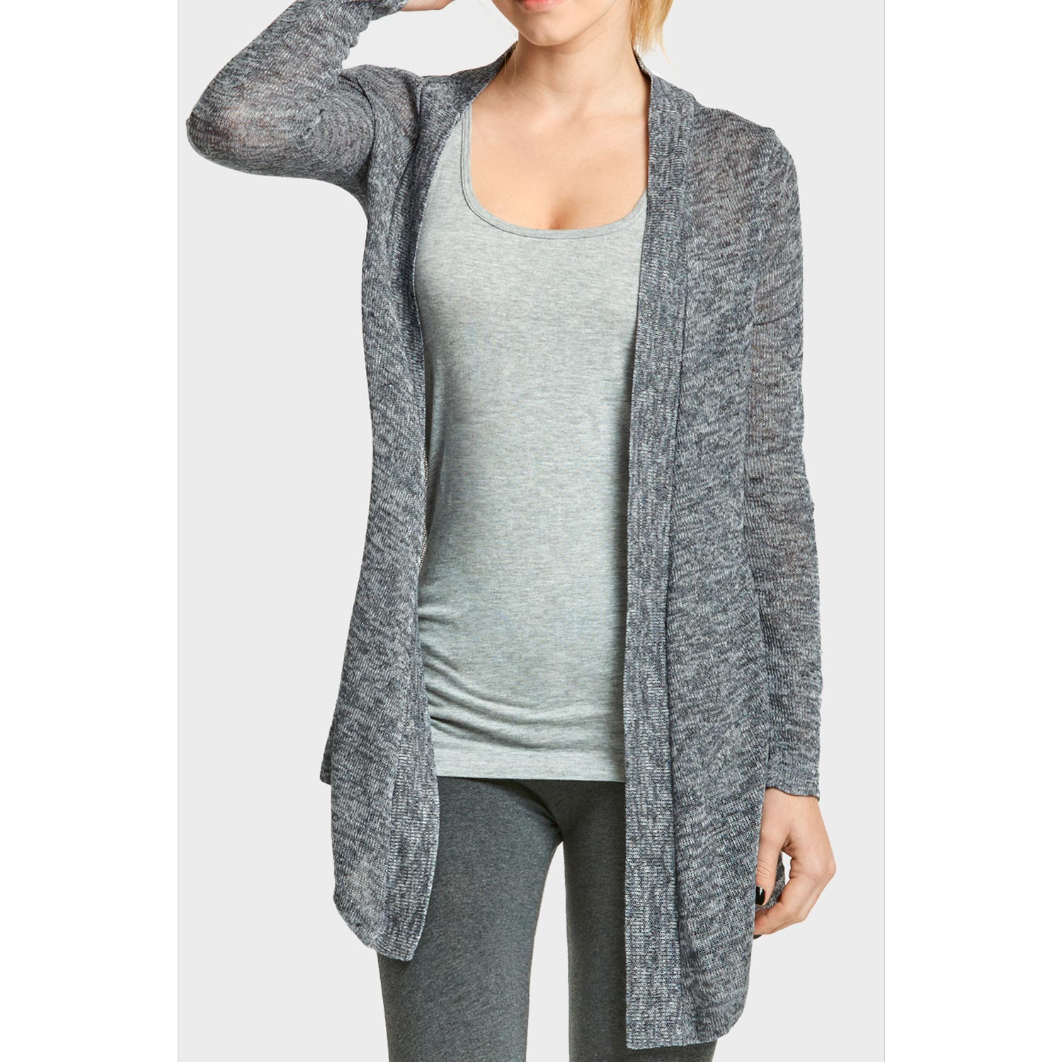 Women's Classic Long Heather Design Cardigan