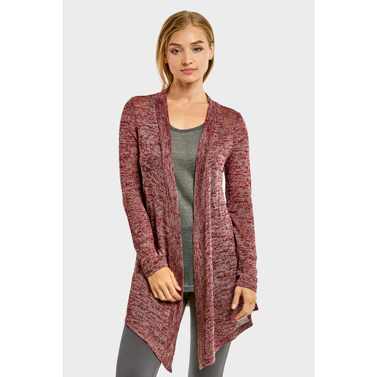 Women's Classic Long Heather Design Cardigan