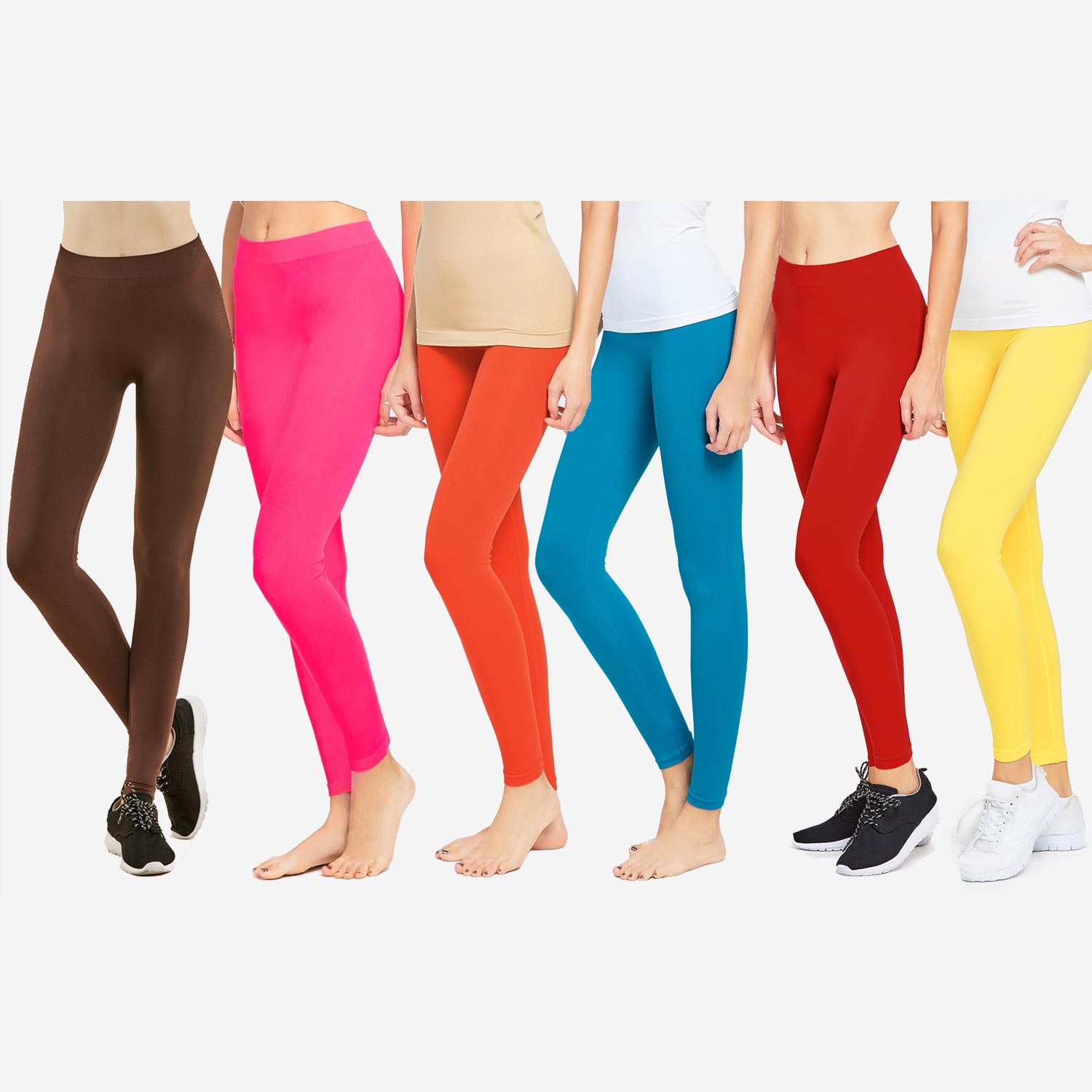 6 Pack Ladies Nylon Leggings