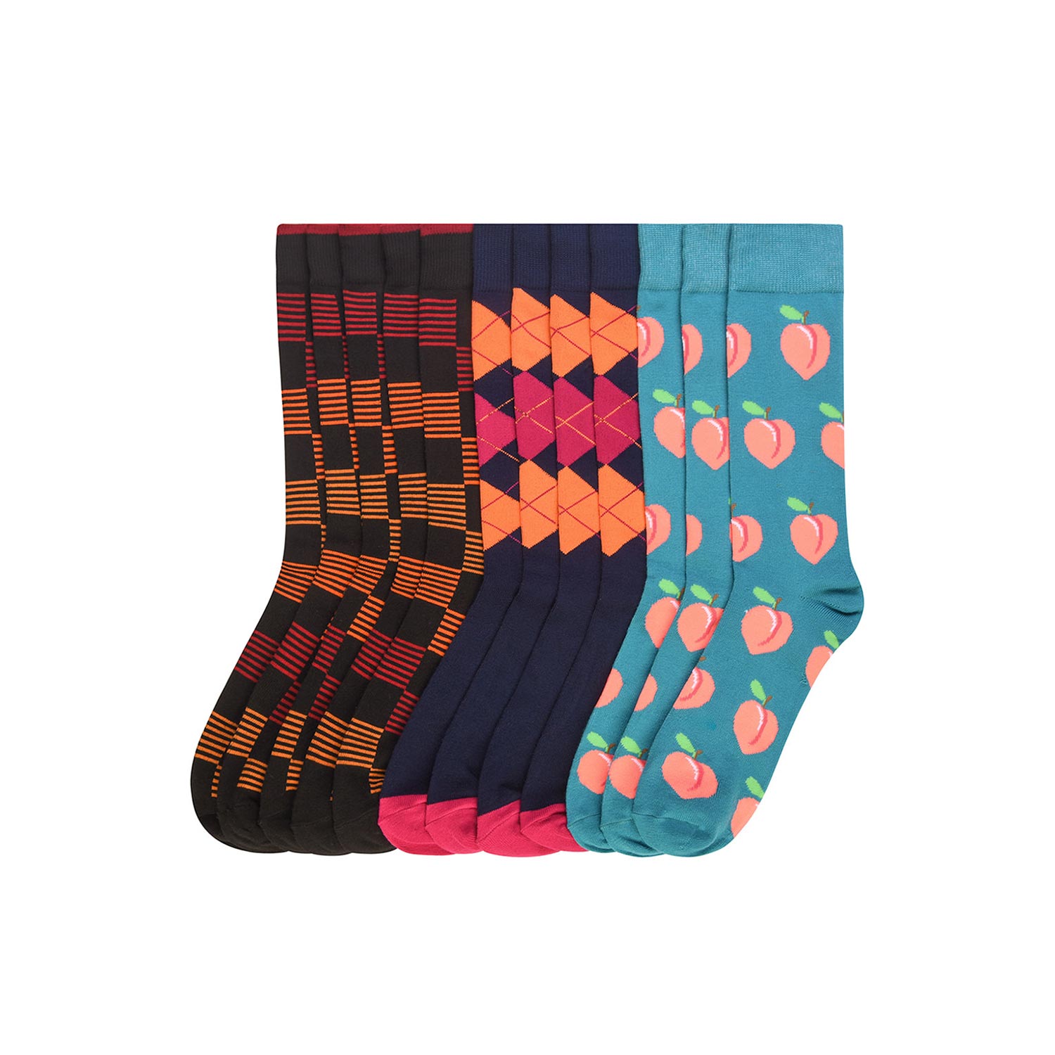  Fun Styled Socks - 12 Pack 