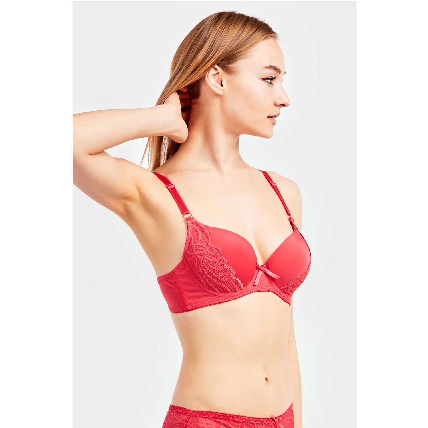 6 Pack Ladies Plain Lace Full Cup Bra