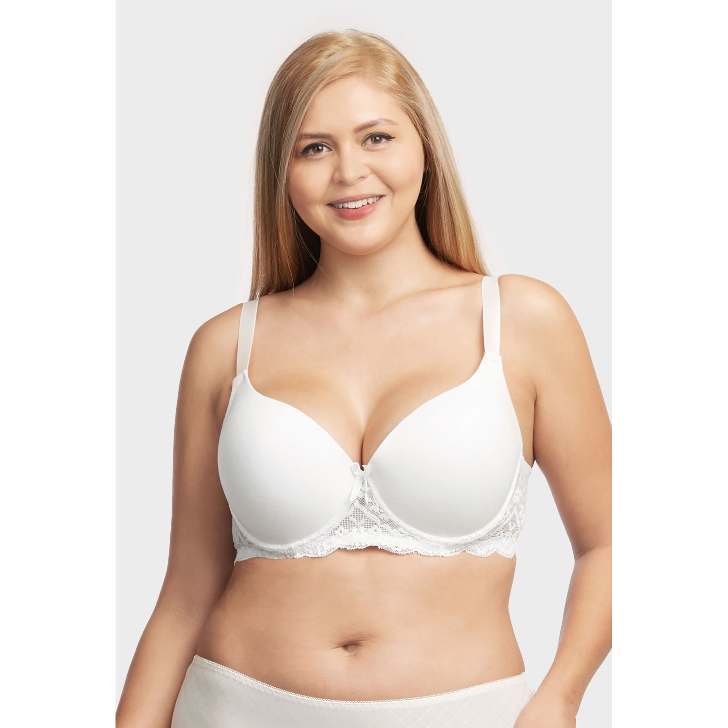 6 Pack Ladies Full Cup Plain Lace Cotton D Cup Bra