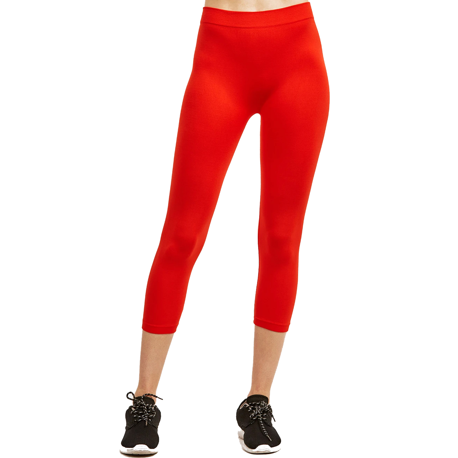 6 Pack Ladies Polyester Capri Leggings