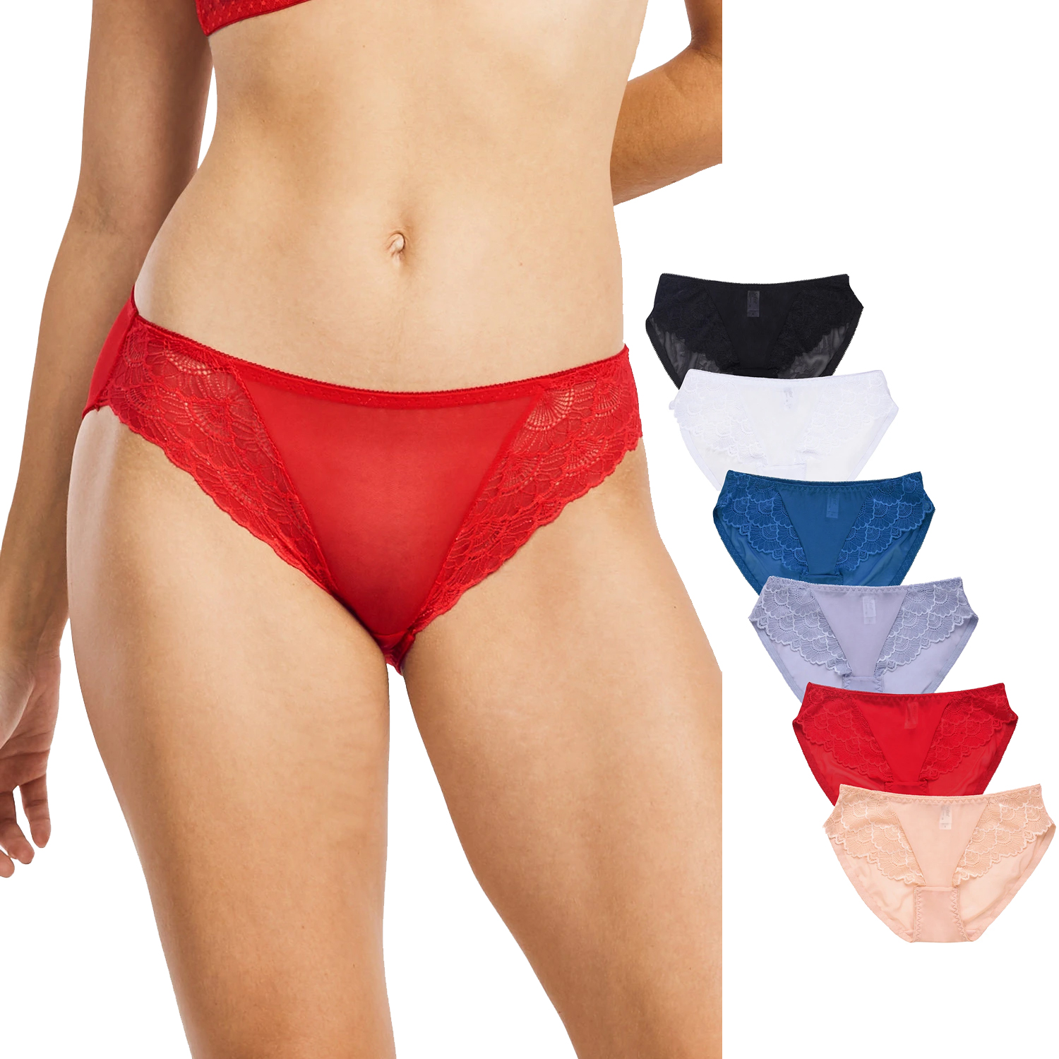 6 And 12 Pack Ladies Lace Bikini Panty