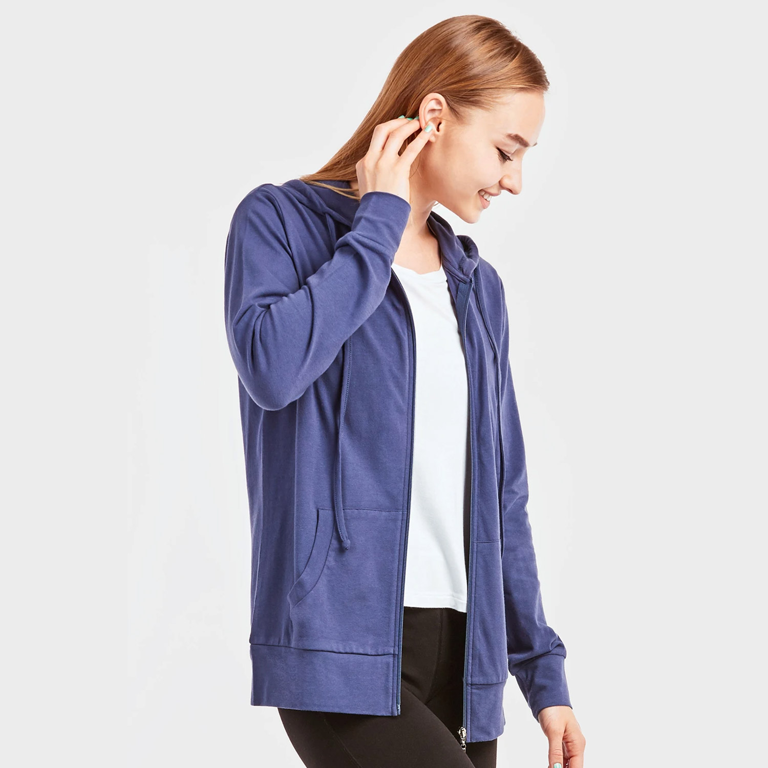 Sofra Ladies Thin Zip-up Hoodie Jacket