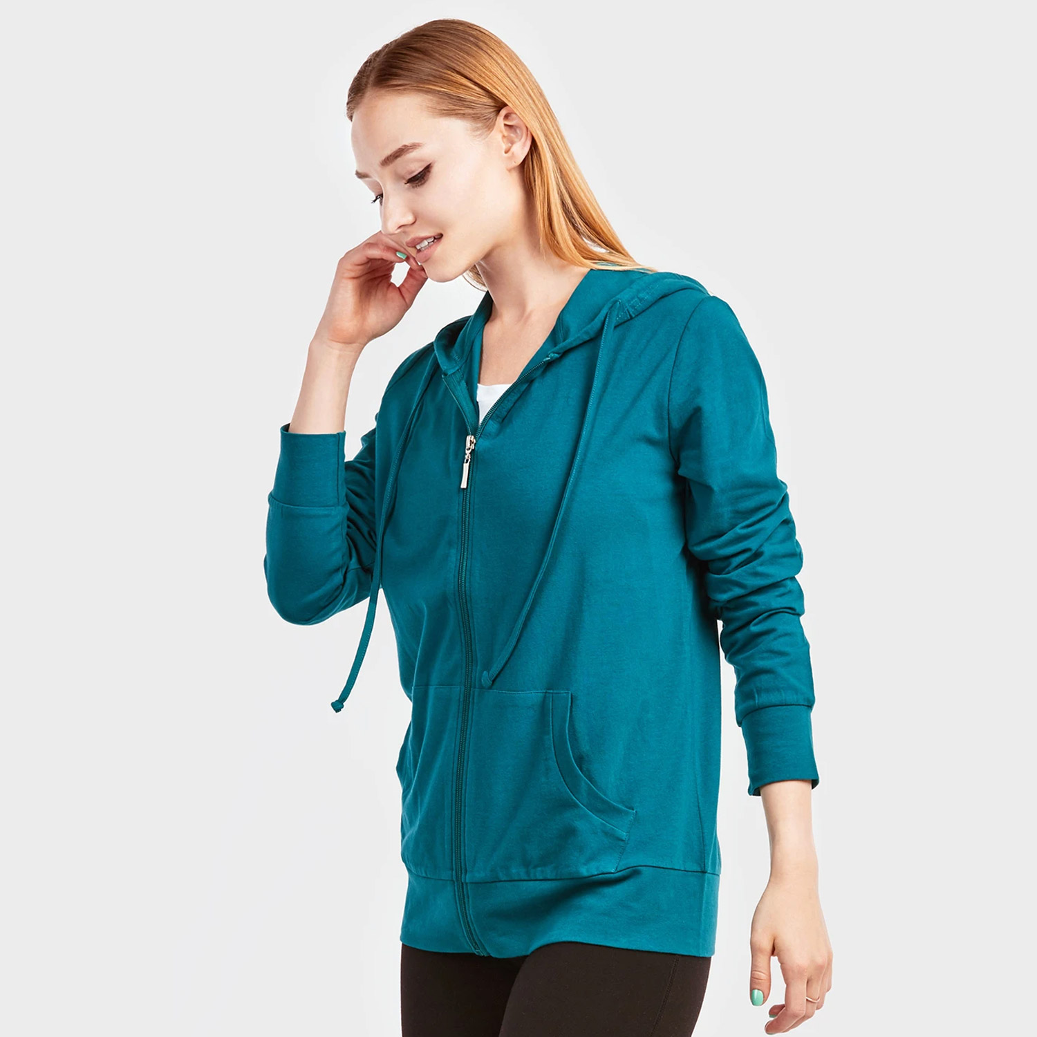 Sofra Ladies Thin Zip-up Hoodie Jacket