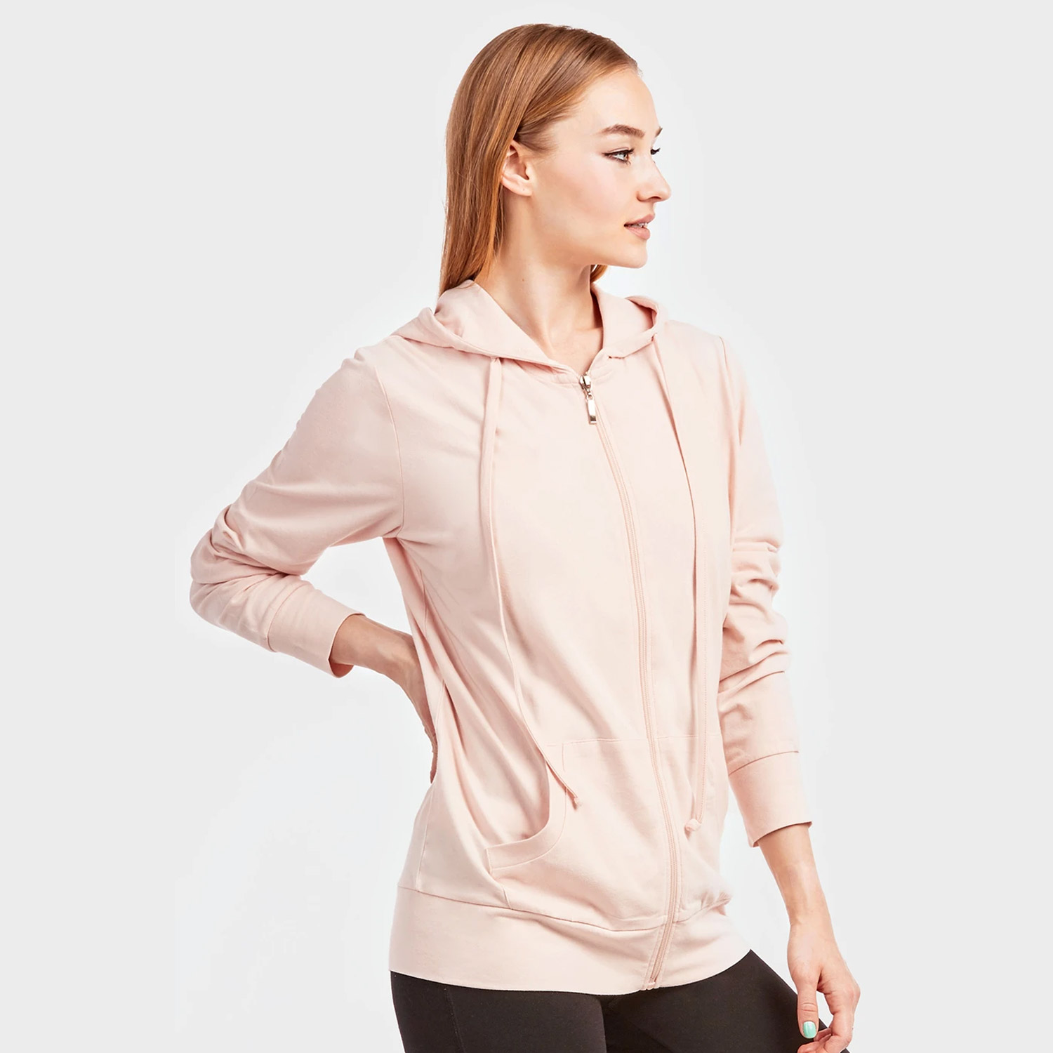 Sofra Ladies Thin Zip-up Hoodie Jacket