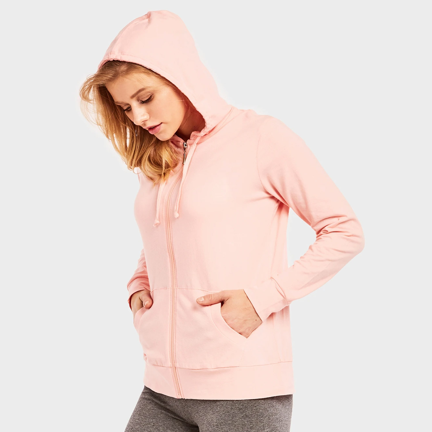 Sofra Ladies Thin Zip-up Hoodie Jacket