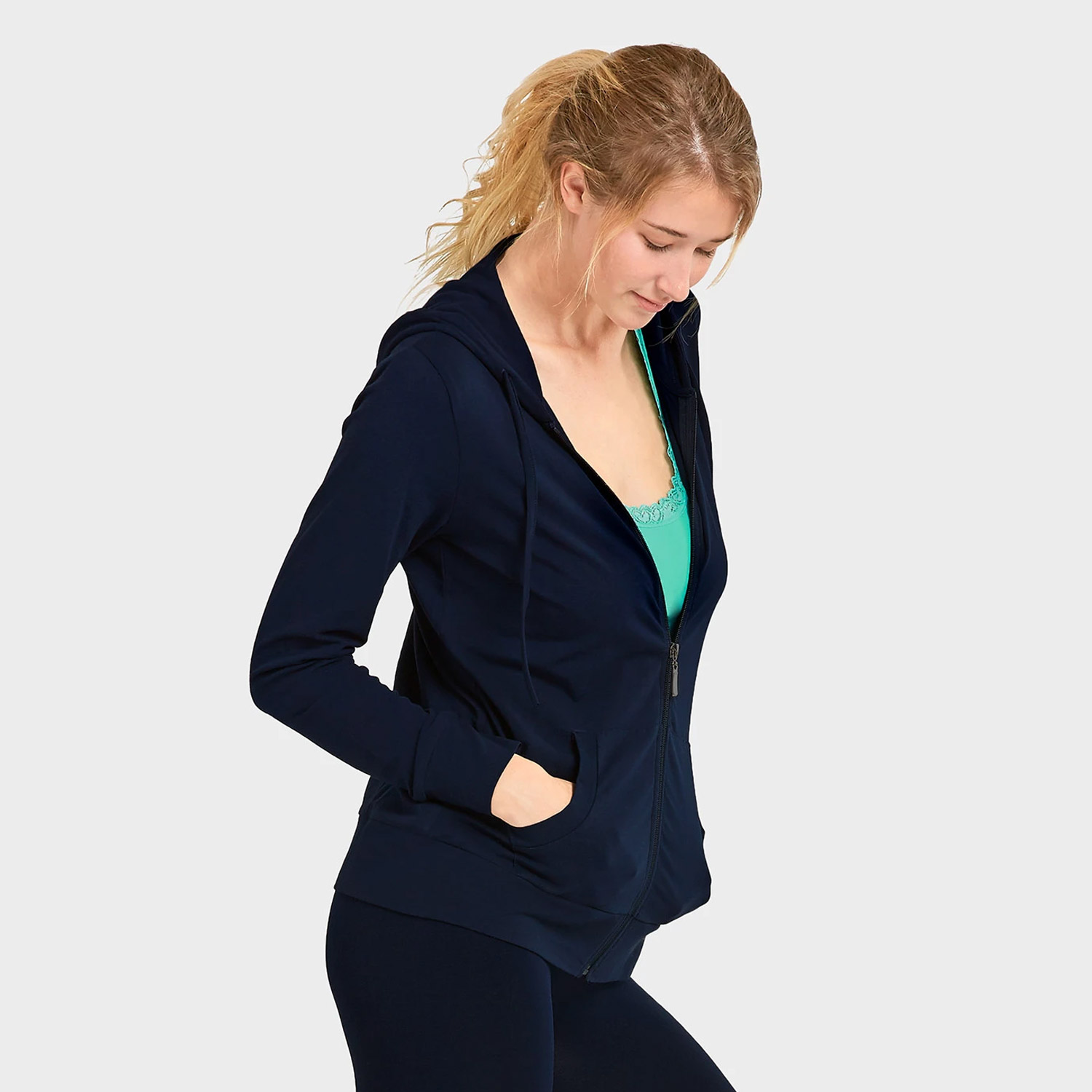 Sofra Ladies Thin Zip-up Hoodie Jacket