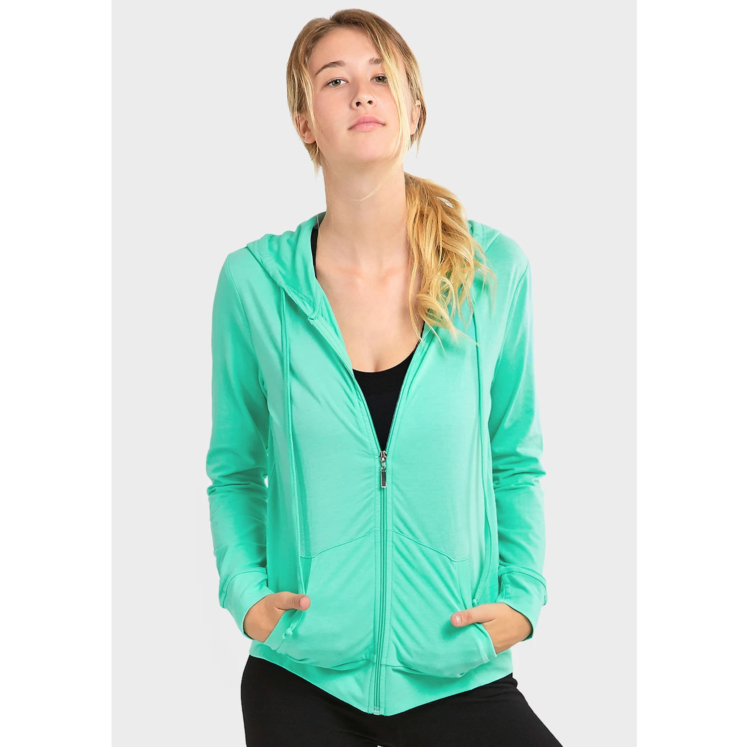 Sofra Ladies Thin Zip-up Hoodie Jacket