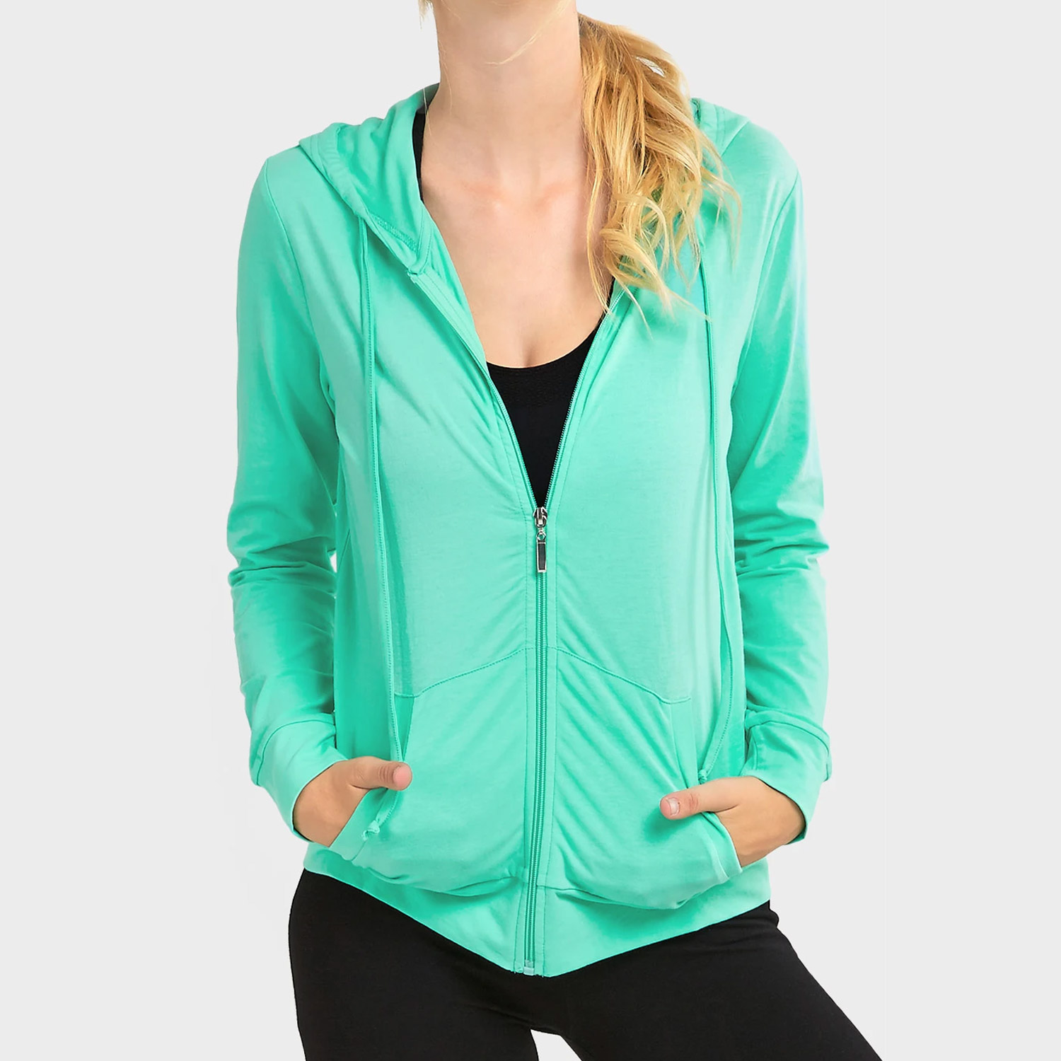 Sofra Ladies Thin Zip-up Hoodie Jacket