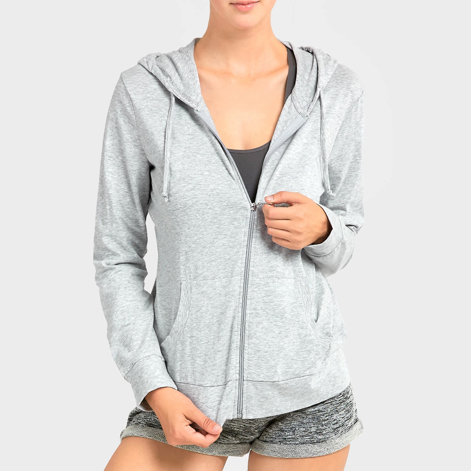 Sofra Ladies Thin Zip-up Hoodie Jacket