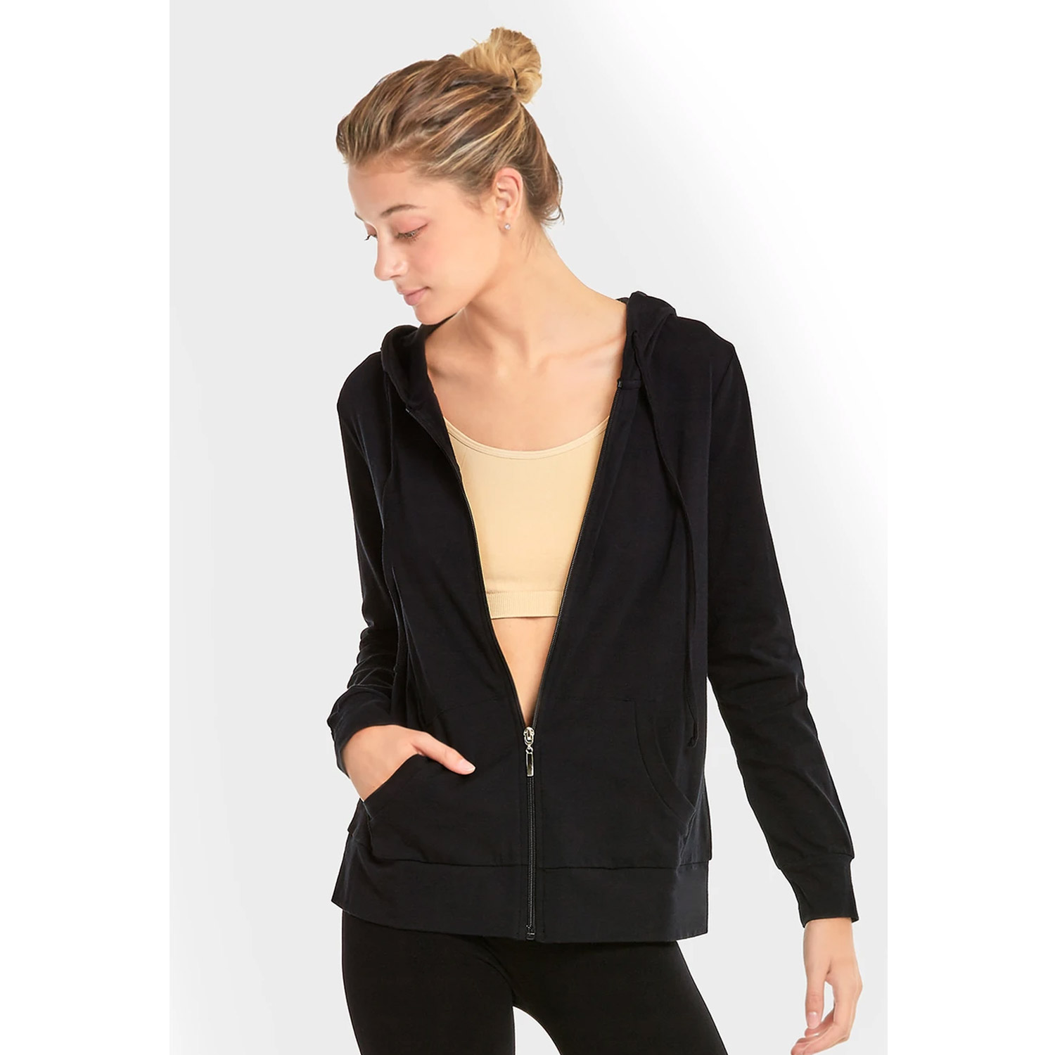 Sofra Ladies Thin Zip-up Hoodie Jacket