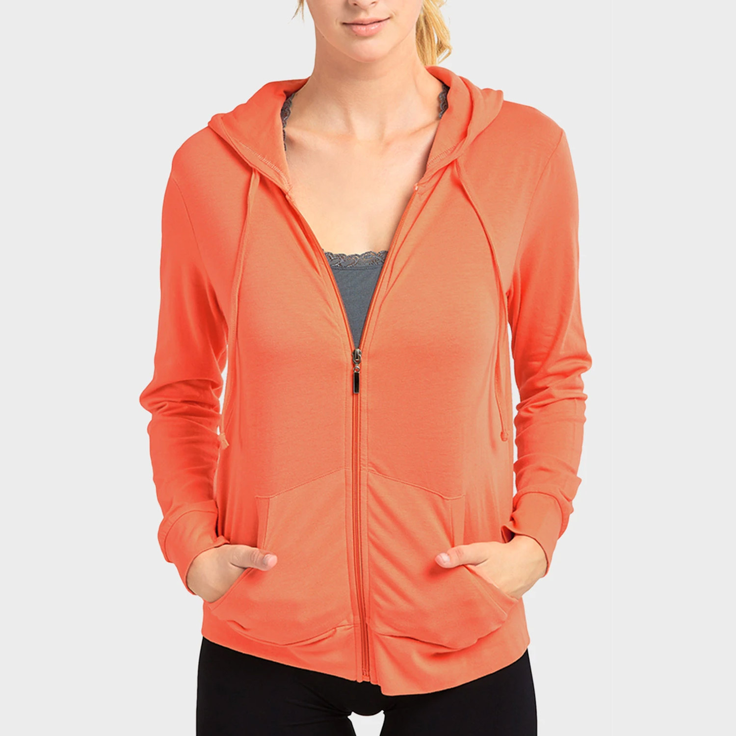 Sofra Ladies Thin Zip-up Hoodie Jacket