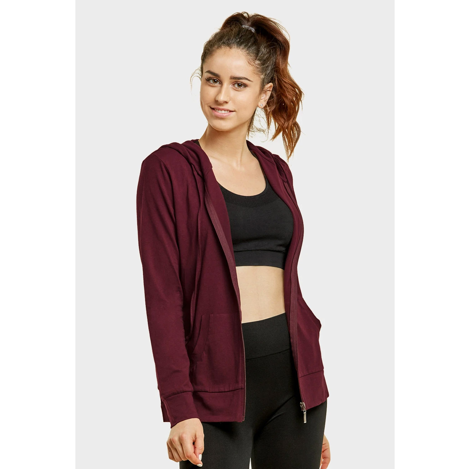 Sofra Ladies Thin Zip-up Hoodie Jacket