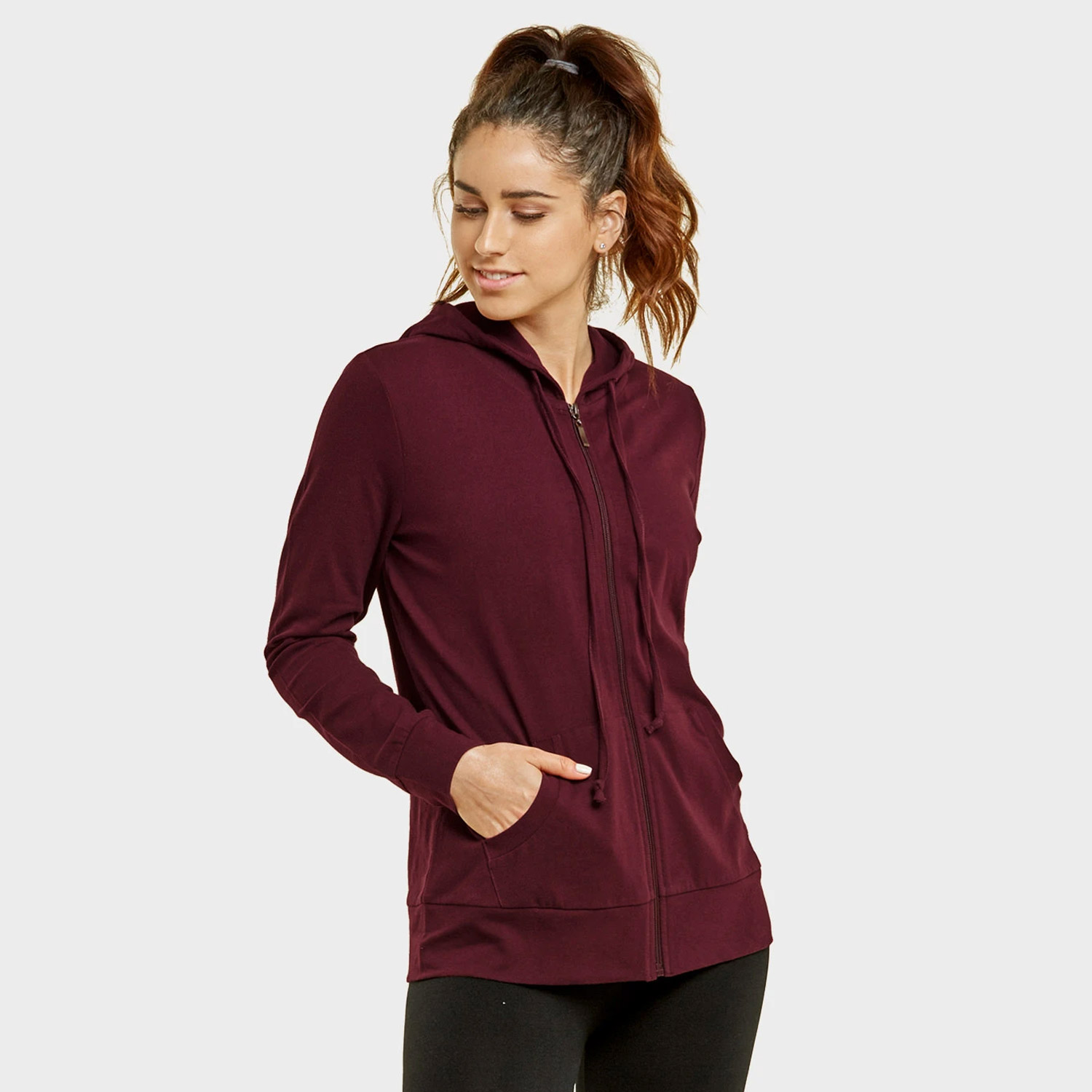 Sofra Ladies Thin Zip-up Hoodie Jacket