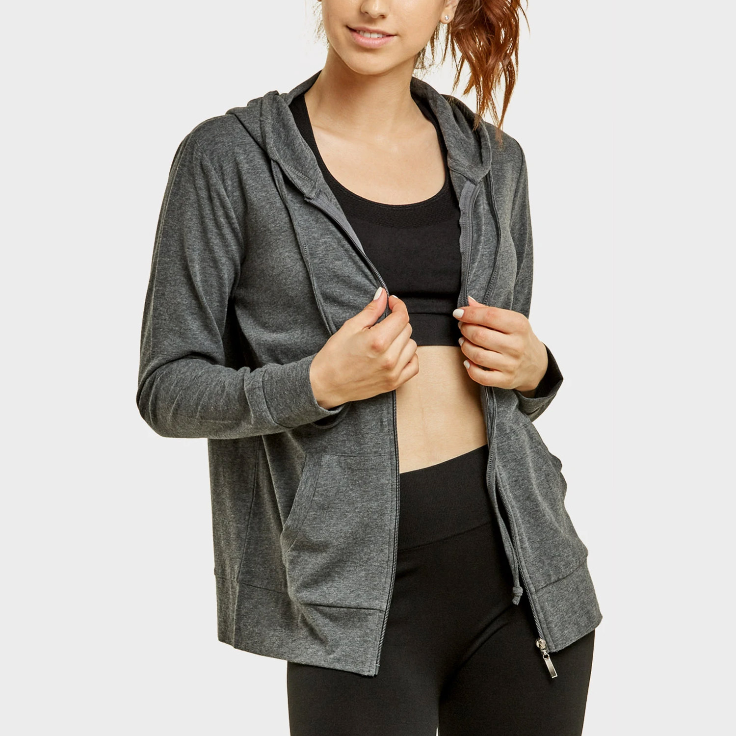 Sofra Ladies Thin Zip-up Hoodie Jacket