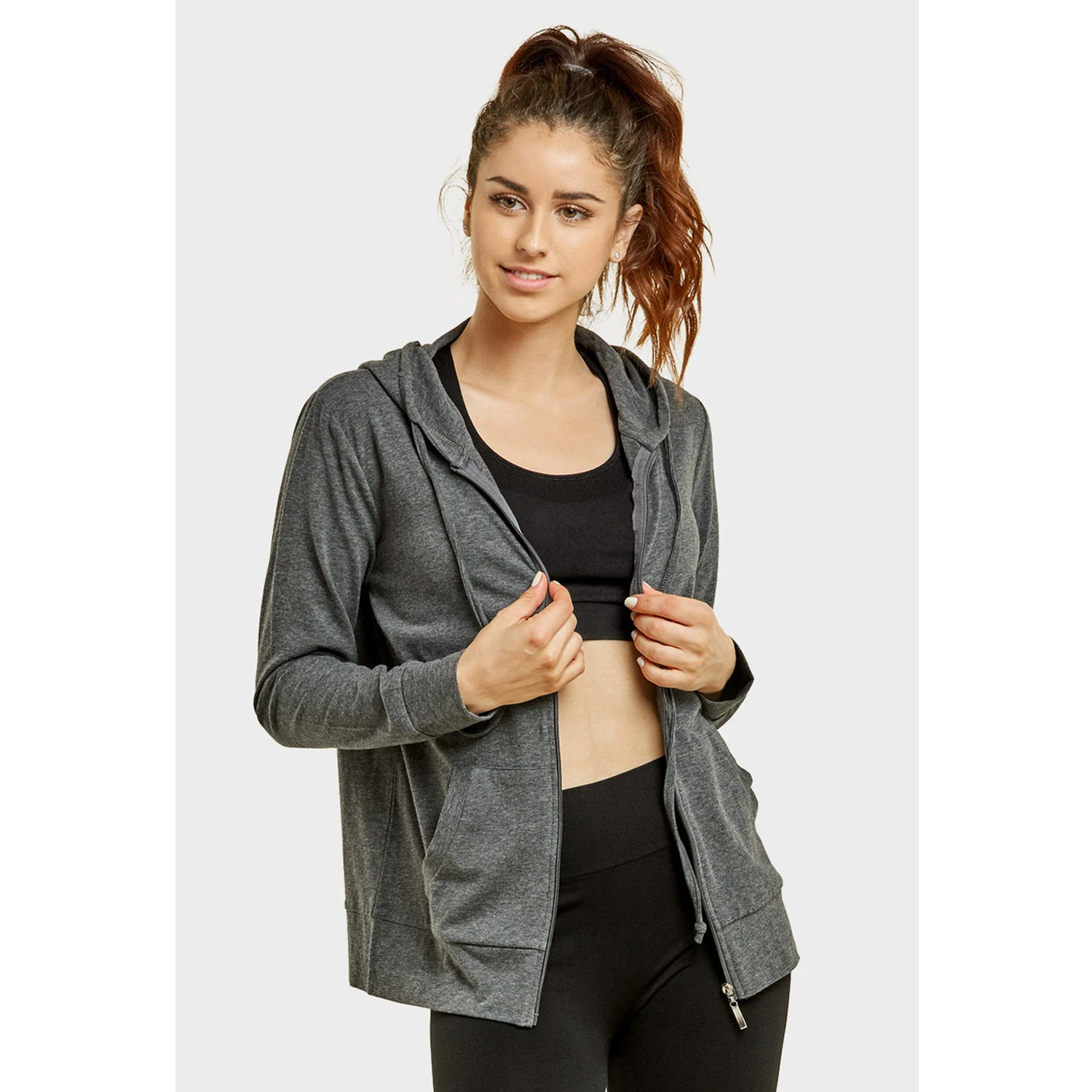 Sofra Ladies Thin Zip-up Hoodie Jacket