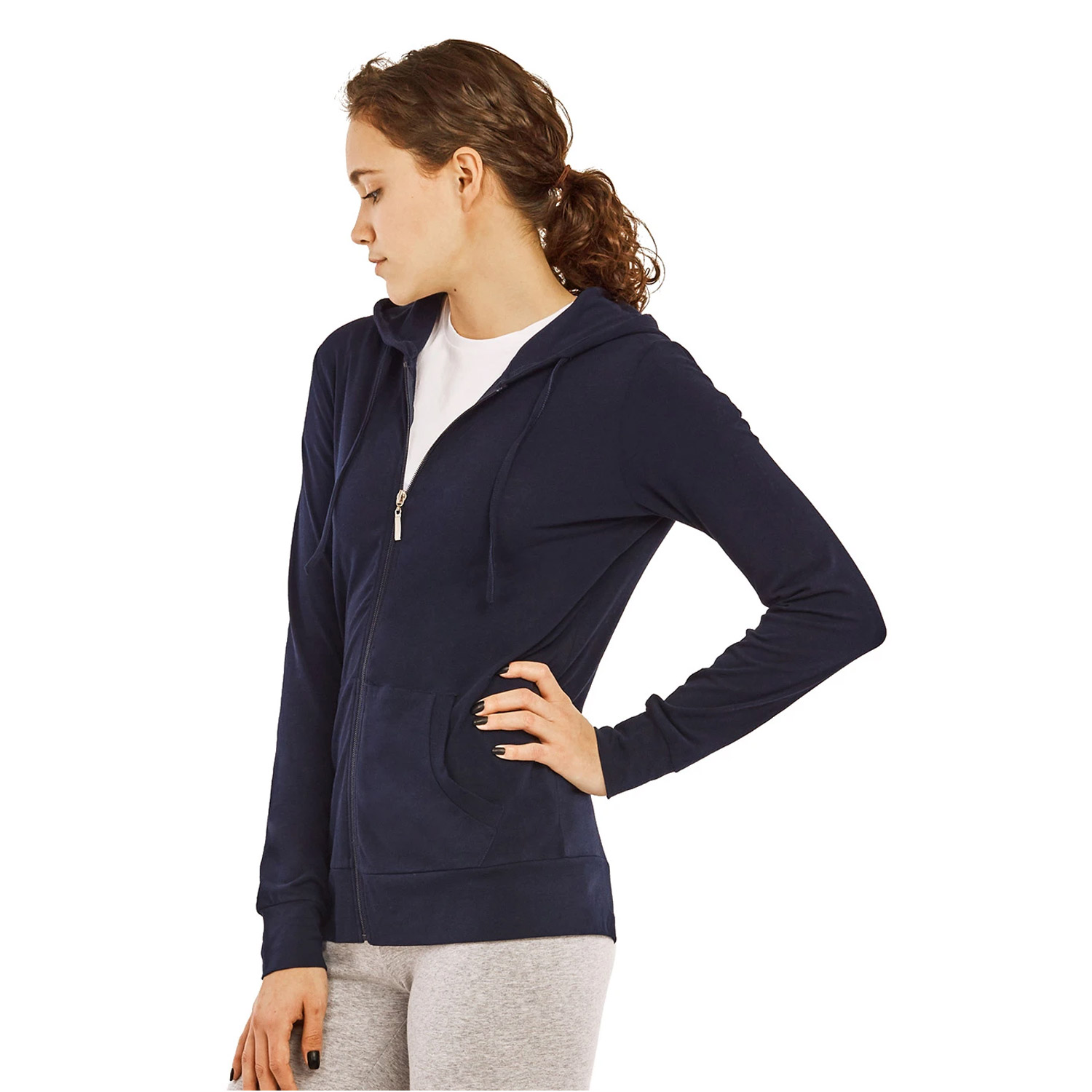 Cottonbell Ladies Thin Zip-up Hoodie Jacket