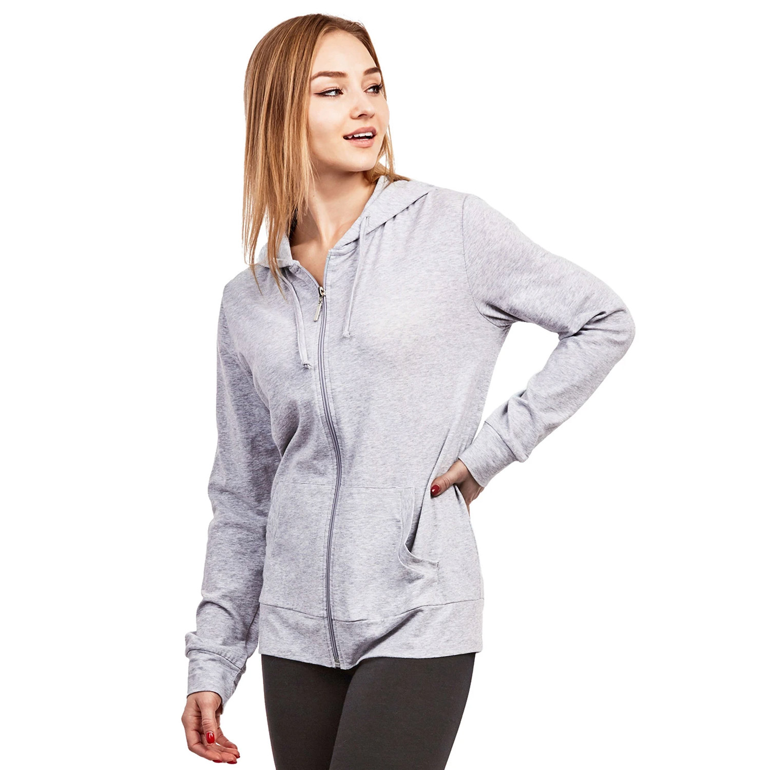 Cottonbell Ladies Thin Zip-up Hoodie Jacket