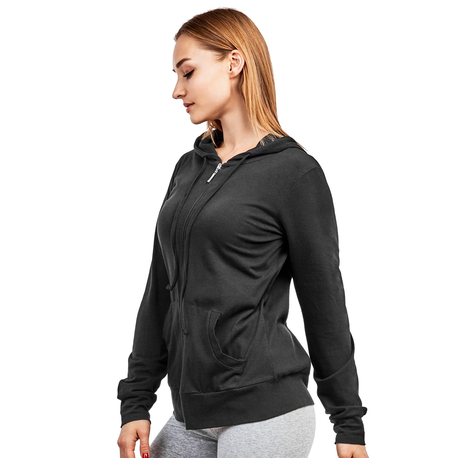 Cottonbell Ladies Thin Zip-up Hoodie Jacket