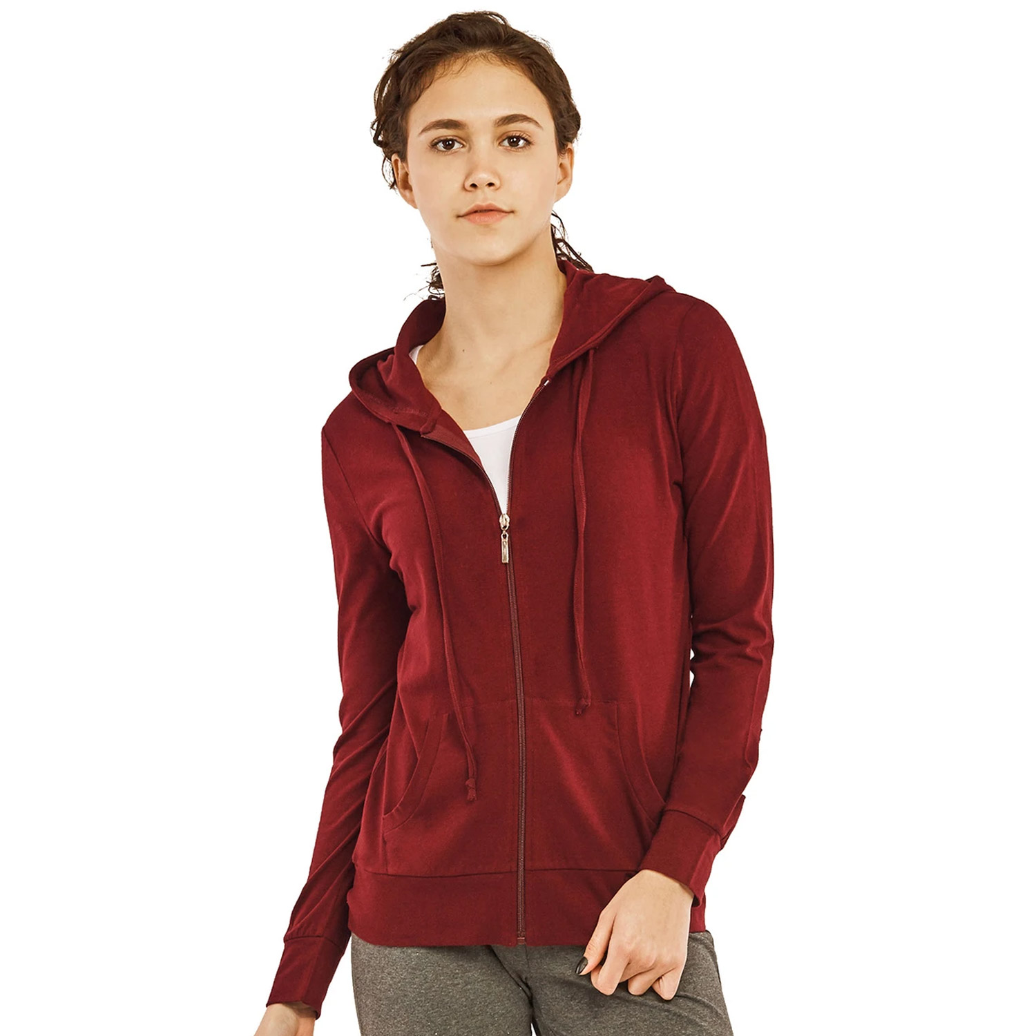 Cottonbell Ladies Thin Zip-up Hoodie Jacket