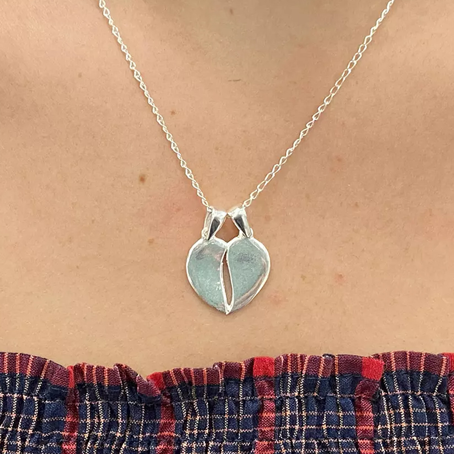 2-Piece Heart Sterling Silver Necklace