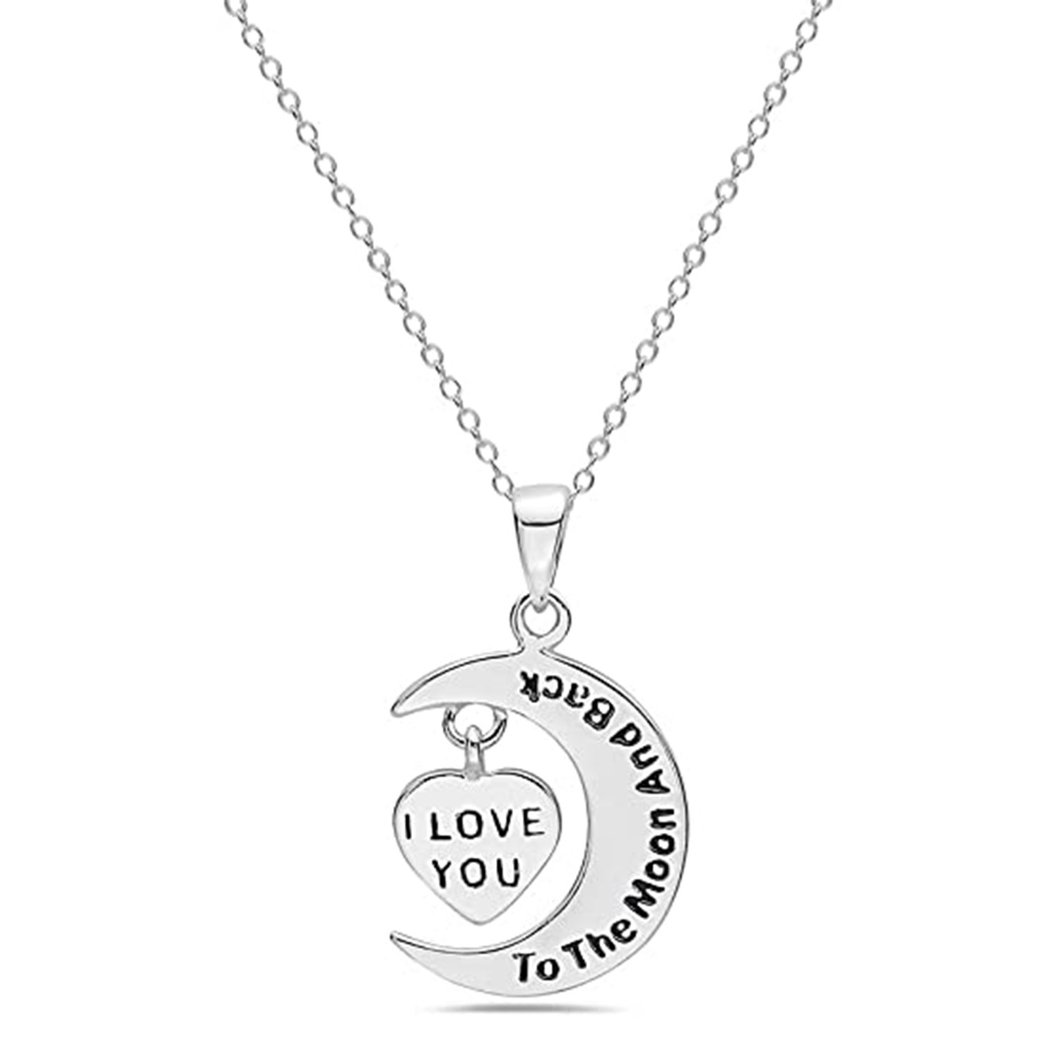 Sterling Silver I Love You Inspirational Quote Pendant Necklace