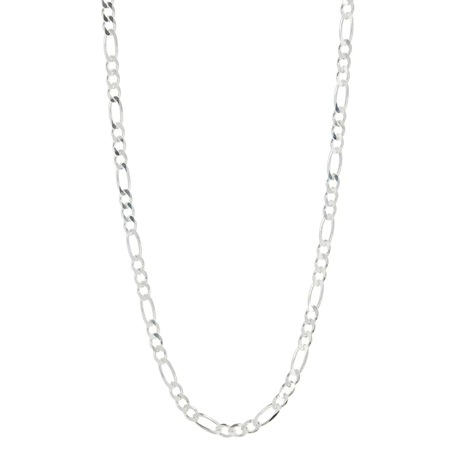 Sterling Silver Figaro Chain Necklace - Lobster Claw