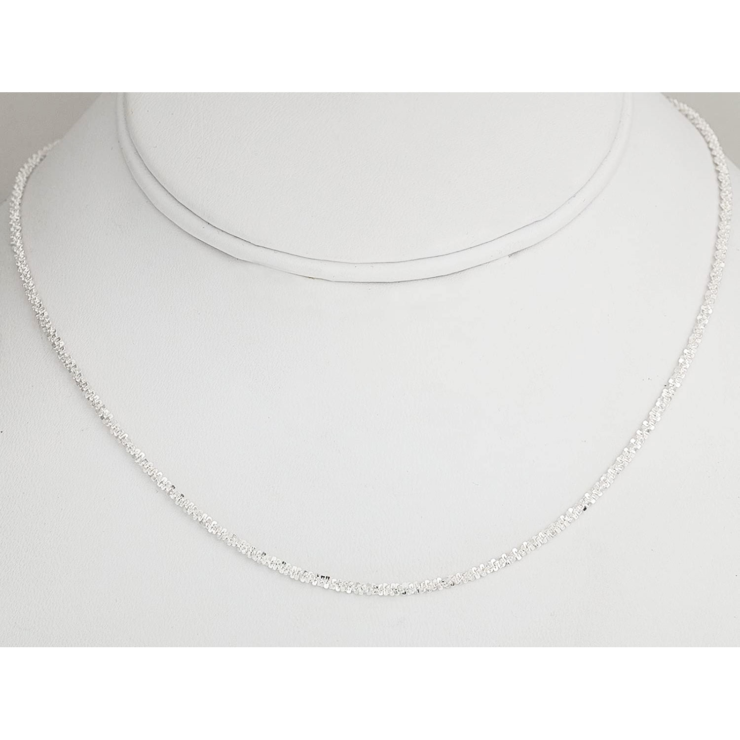 Sterling Silver 2MM Twisted ROC Chain Necklace