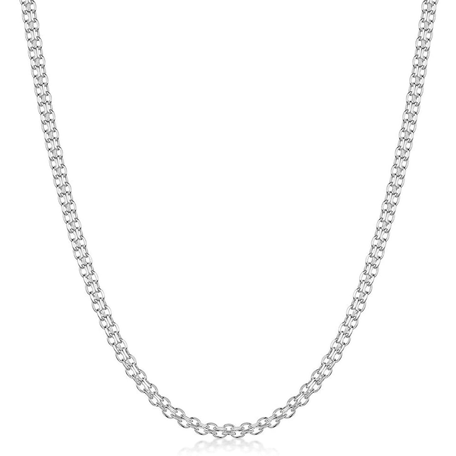 Sterling Silver Italian Bismark Chain Necklace