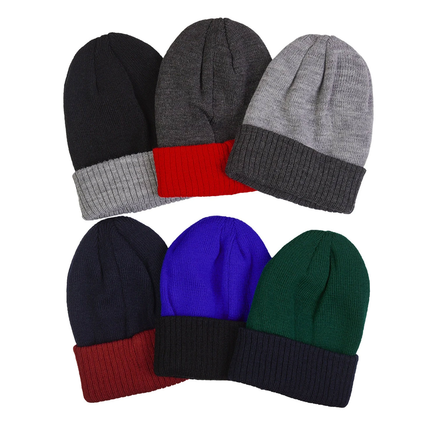 6 Pack Kid's Acrylic Beanie