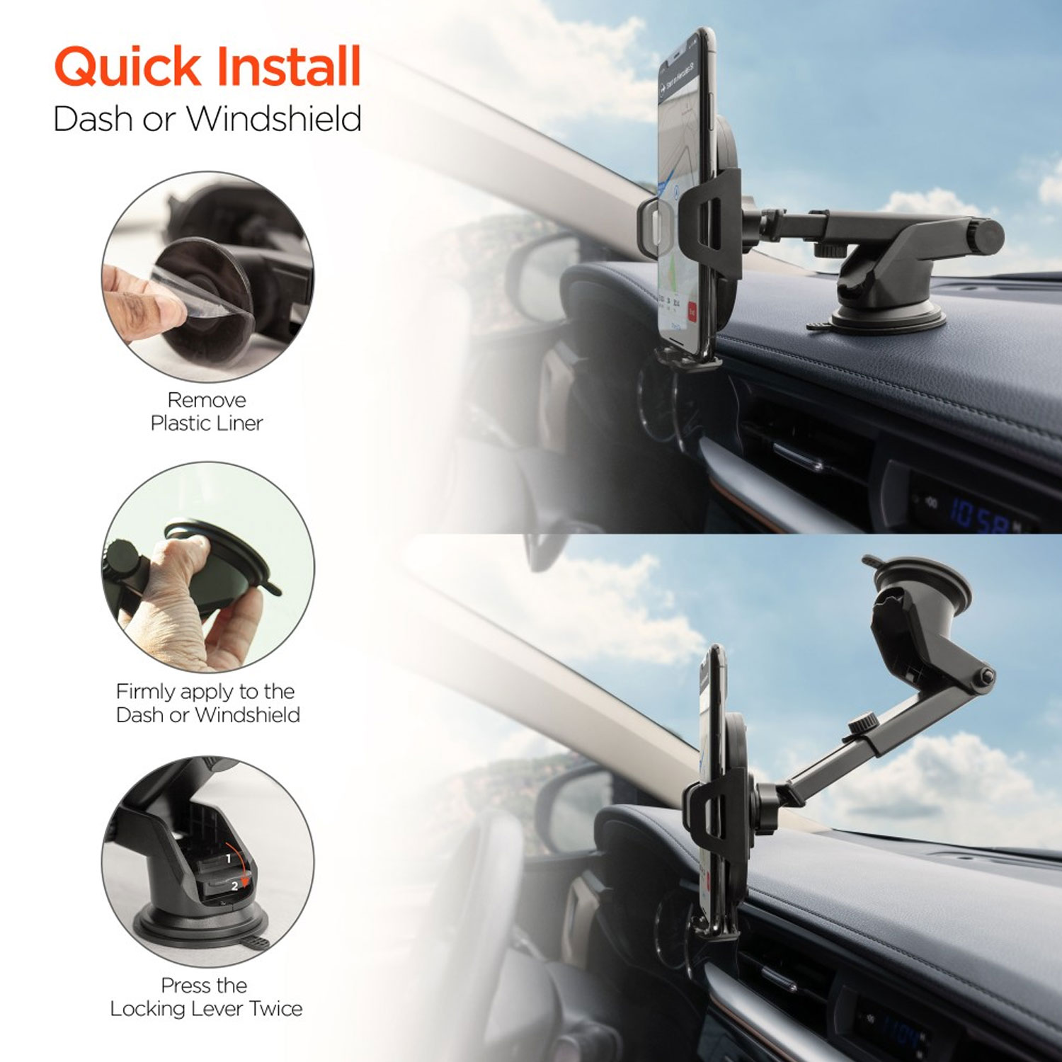 HyperGear 3-in-1 Phone Mount Kit 