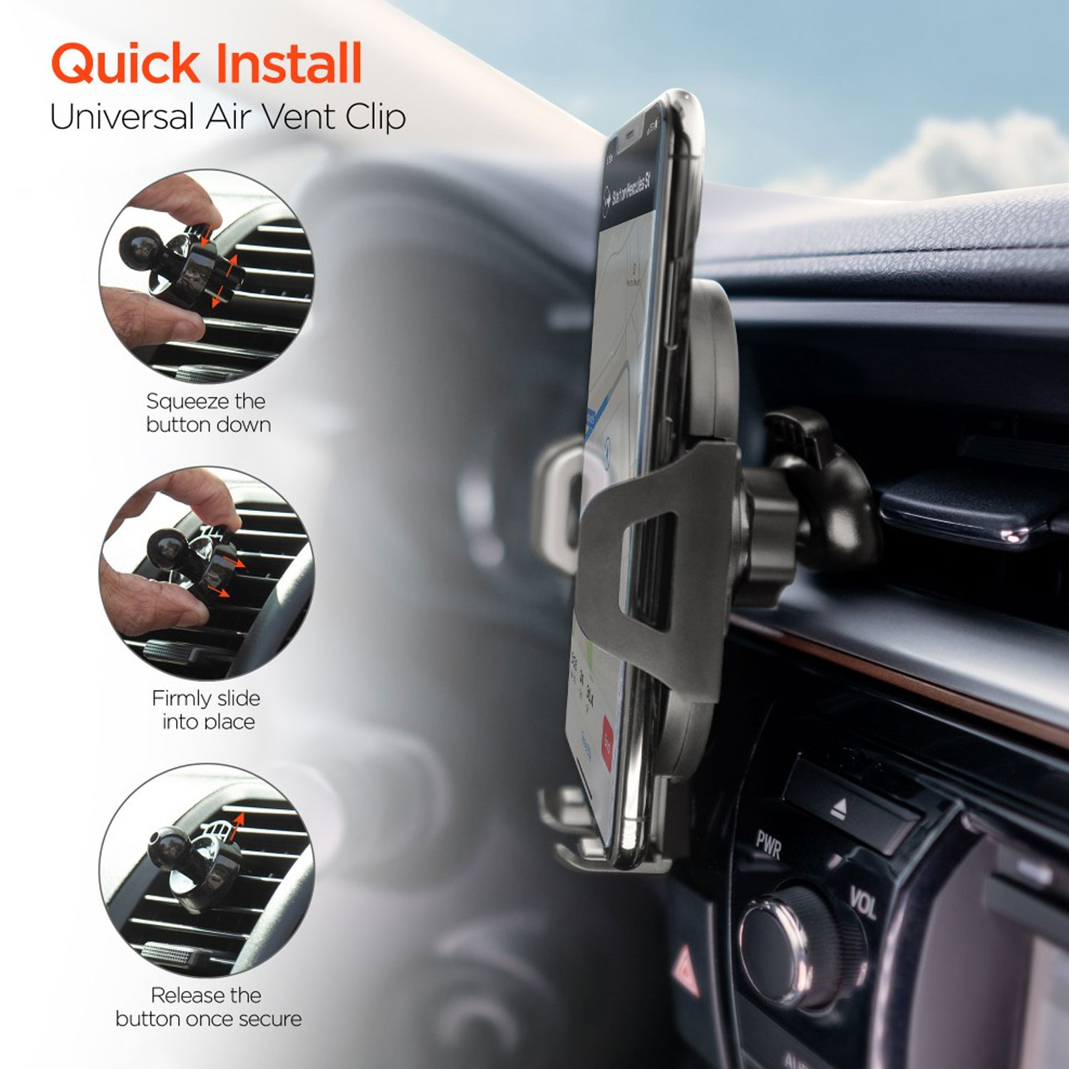 HyperGear 3-in-1 Phone Mount Kit 