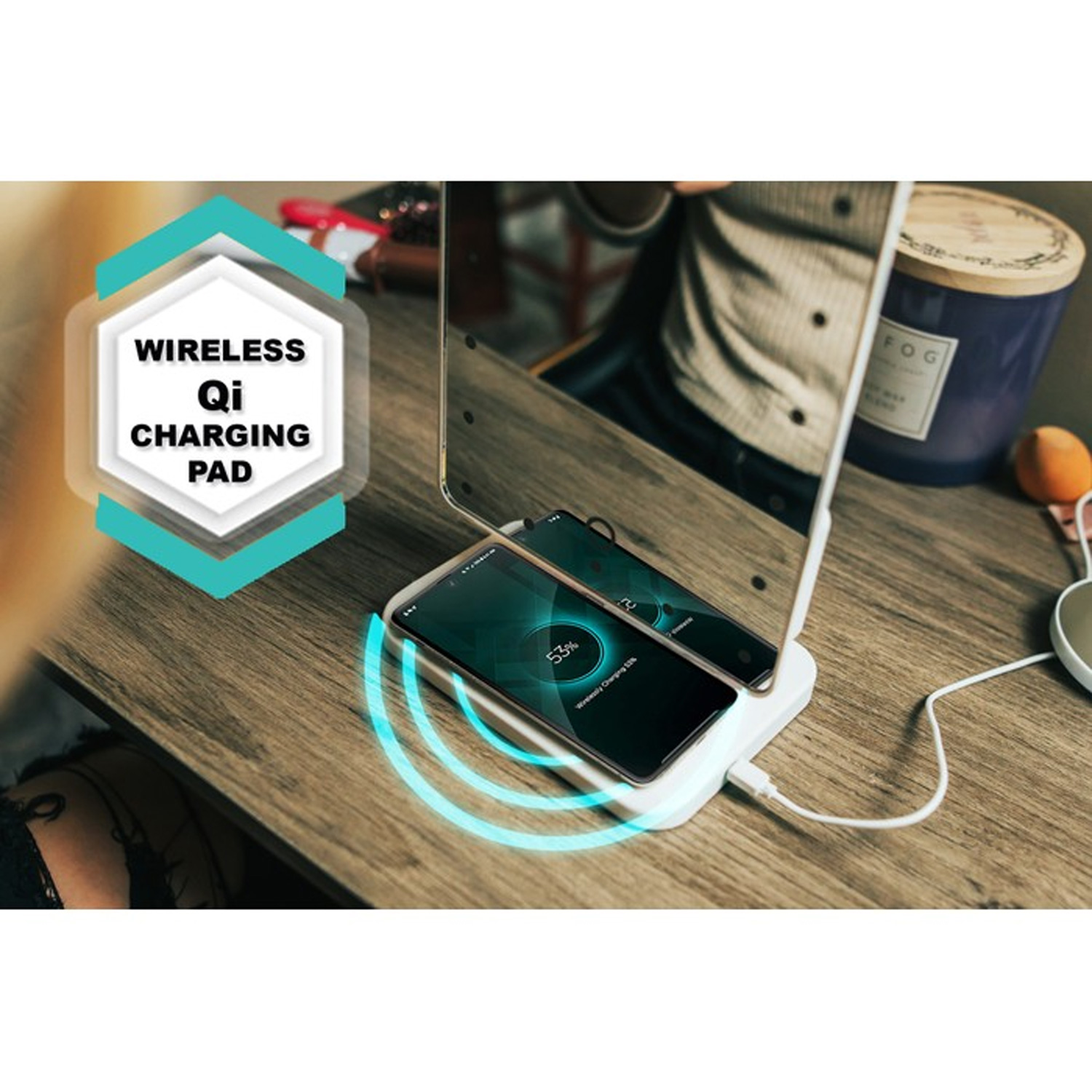 Vivitar Mirror 10X Magnification W/ Bluetooth Speakers And Wireless Charging