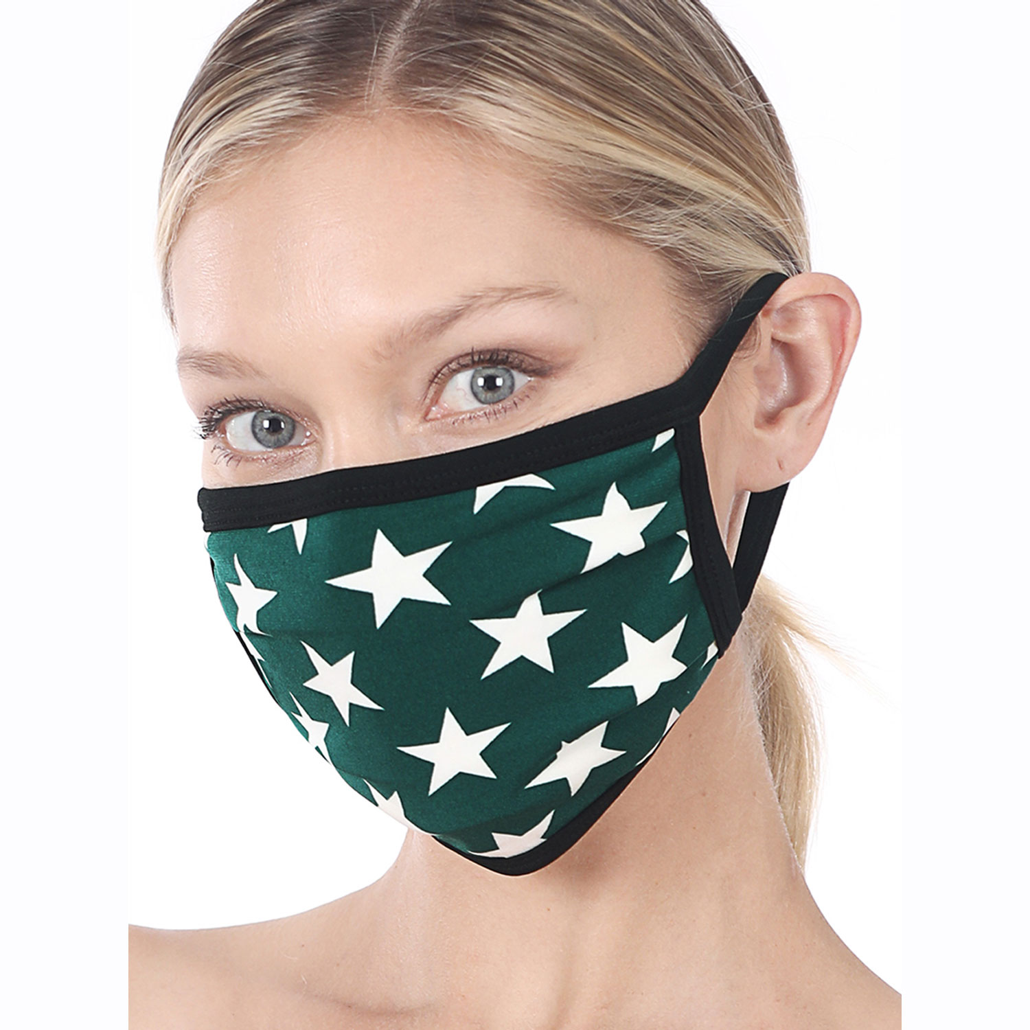 12 Pack Star Print Washable Poly And Cotton Mask