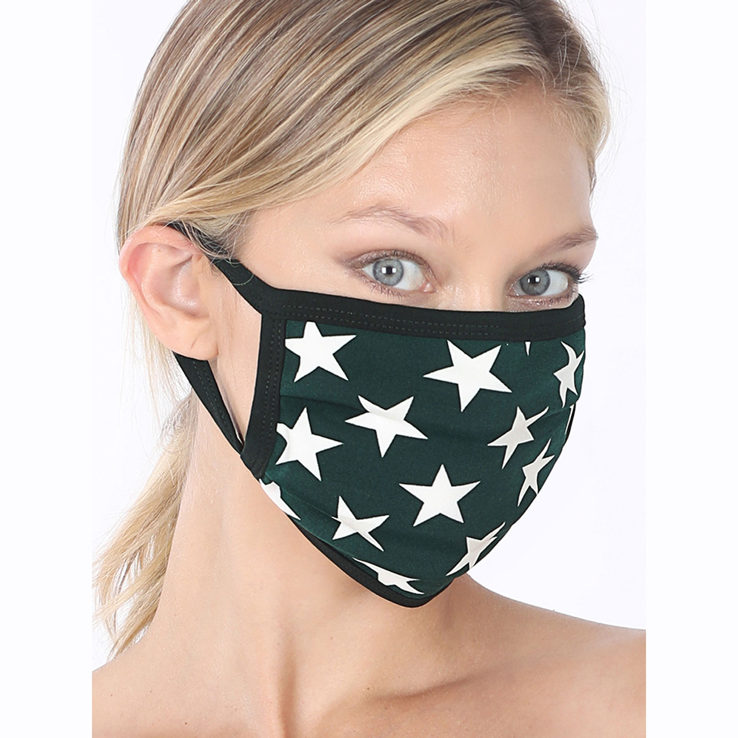 12 Pack Star Print Washable Poly And Cotton Mask