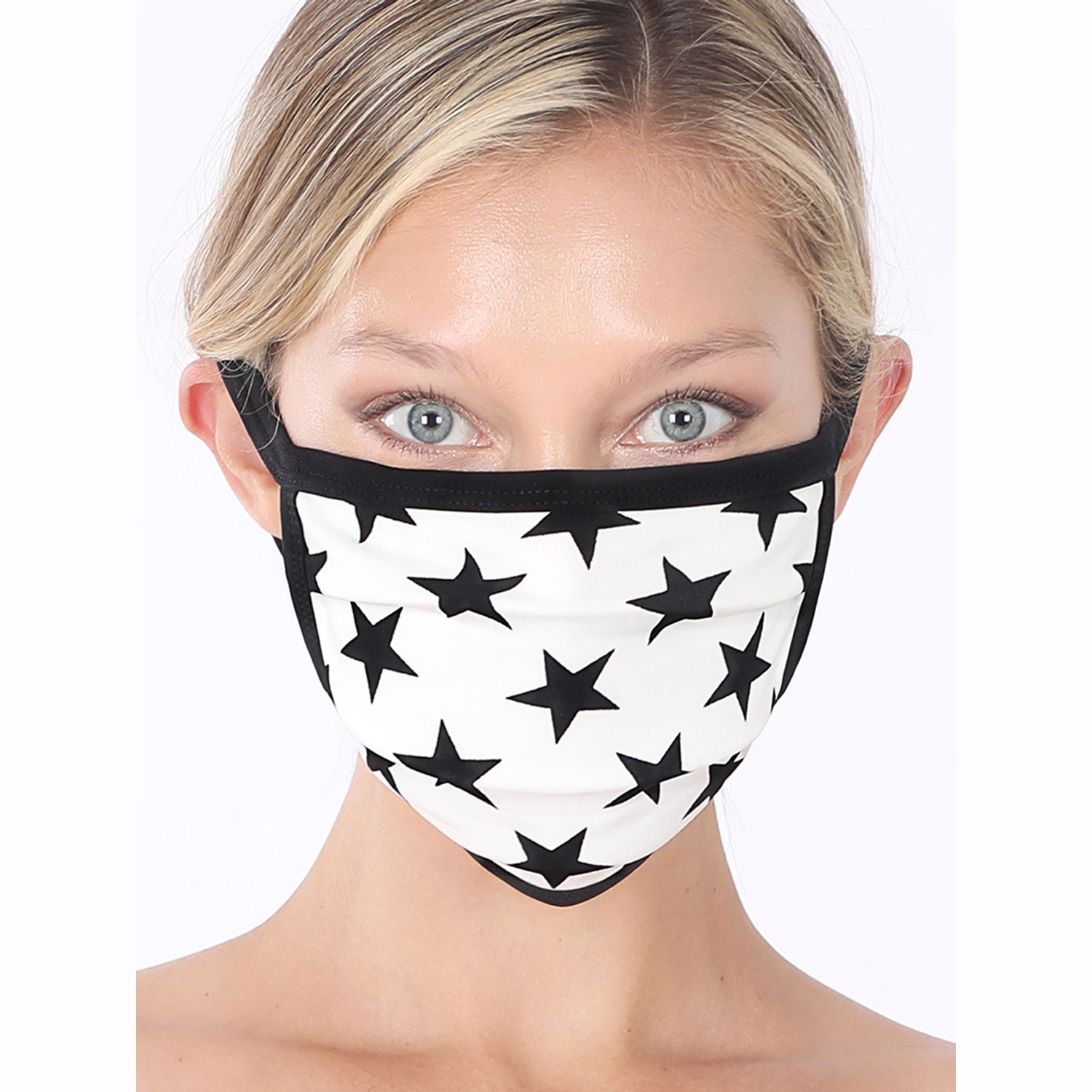 12 Pack Star Print Washable Poly And Cotton Mask